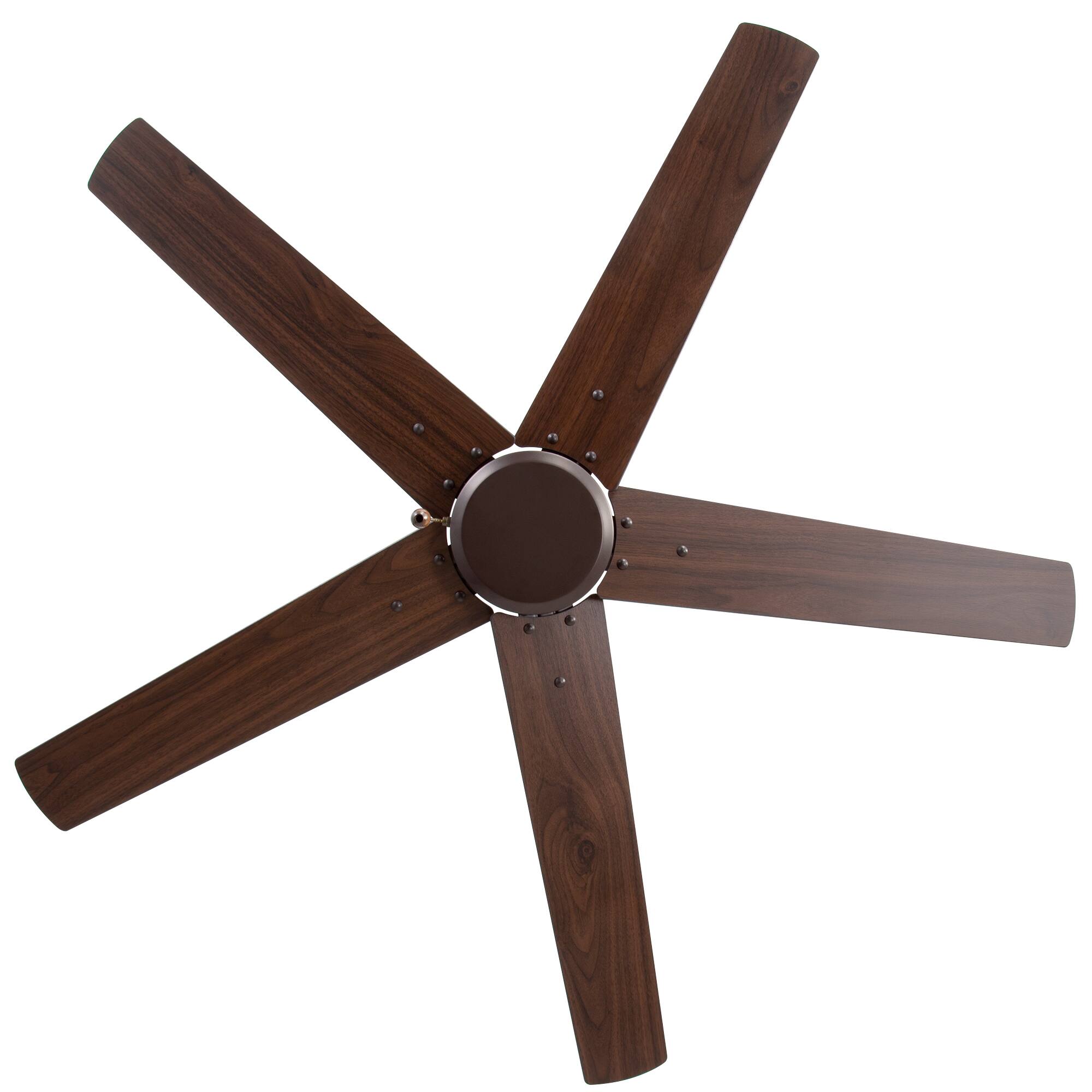 Alt View 9. Breezary - 52-Inch Indoor Ceiling Fan, No-Light, 5 Reversible Plywood Blades, 3-Speed AC Motor, 5/10'' Downrods, Pull Chain Control - Oil-rubbed Bronze.