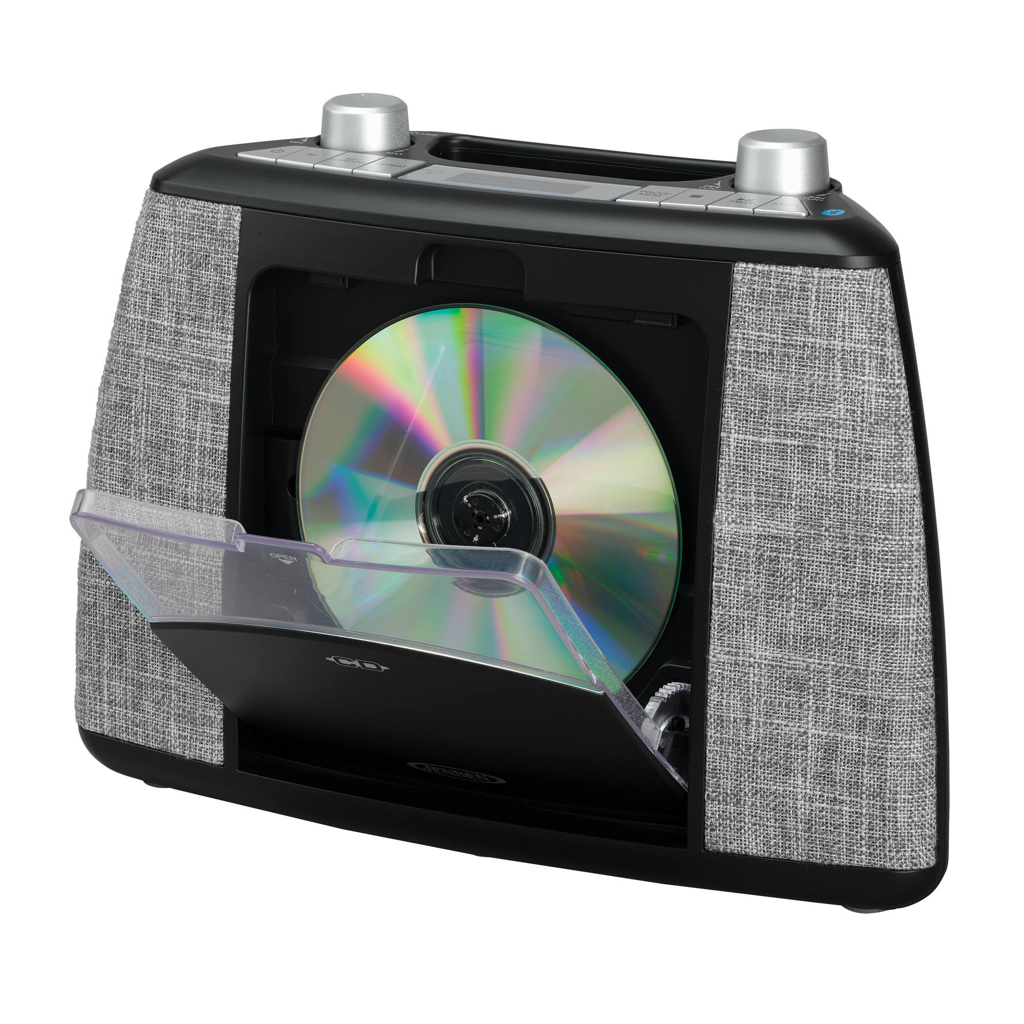 Alt View 2. Jensen - CD-565A-BK Portable Bluetooth CD Music System - Black.