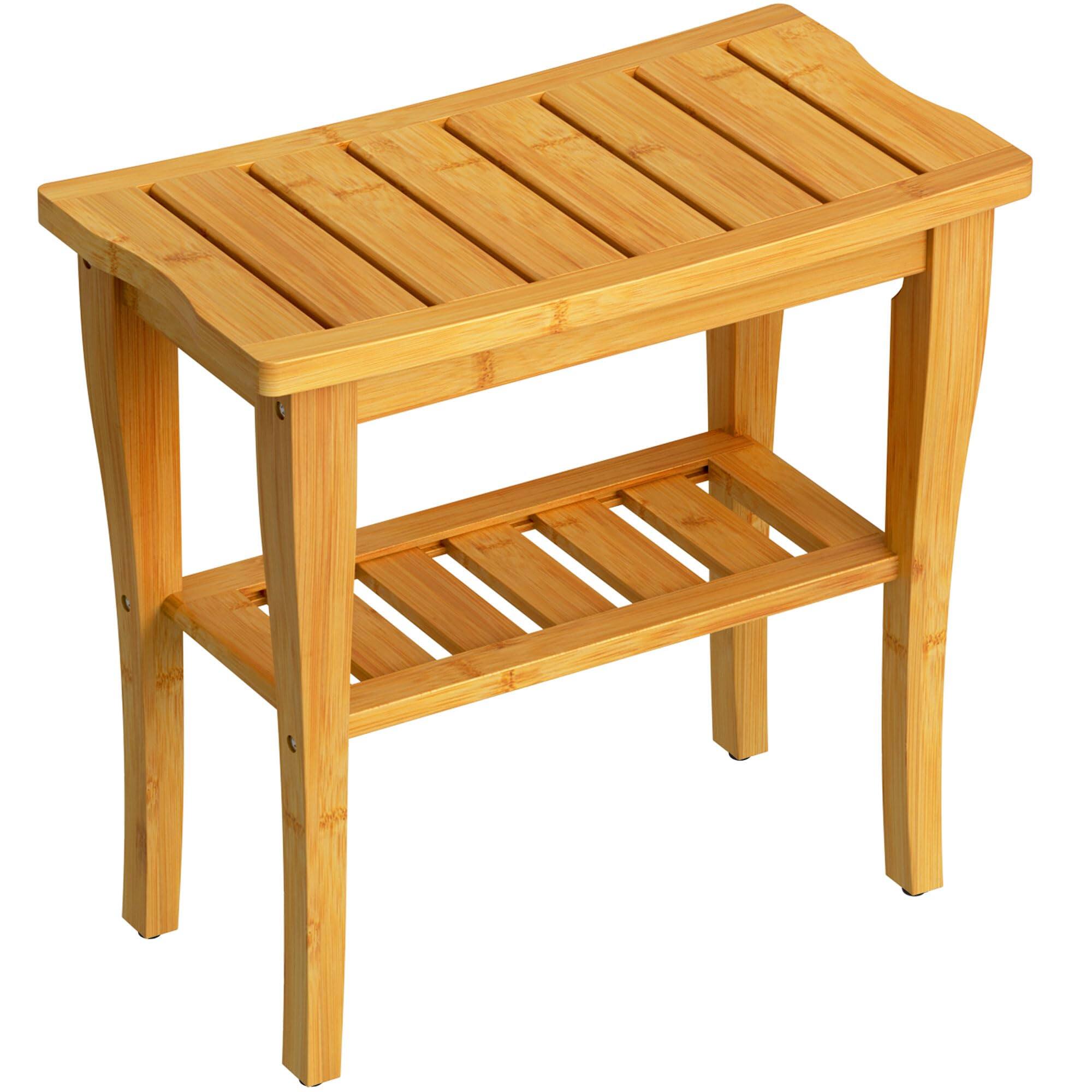 Alt View 6. JETRANSPORT - Shower Bench Stool With Storage Shelf Waterproof Chair Spa Bath Seat For Inside Bathroom Adults Seniors - Black.