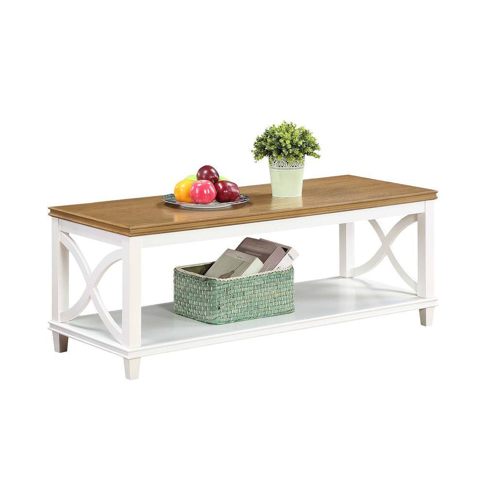 Angle. Convenience Concepts - Florence Coffee Table - Driftwood / White.