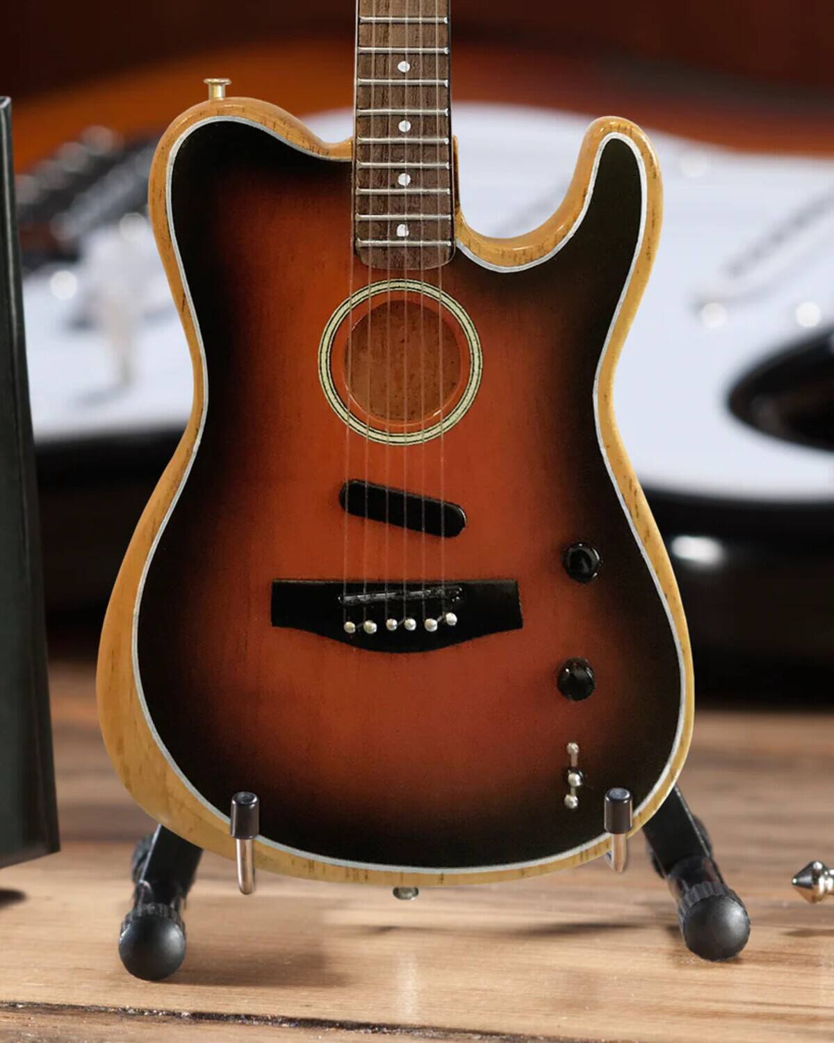 Alt View 2. Axe Heaven - Axe Heaven Fender Acoustasonic Telecaster - Sunburst Mini Guitar FT-014   - Collectibles - Multicolor.