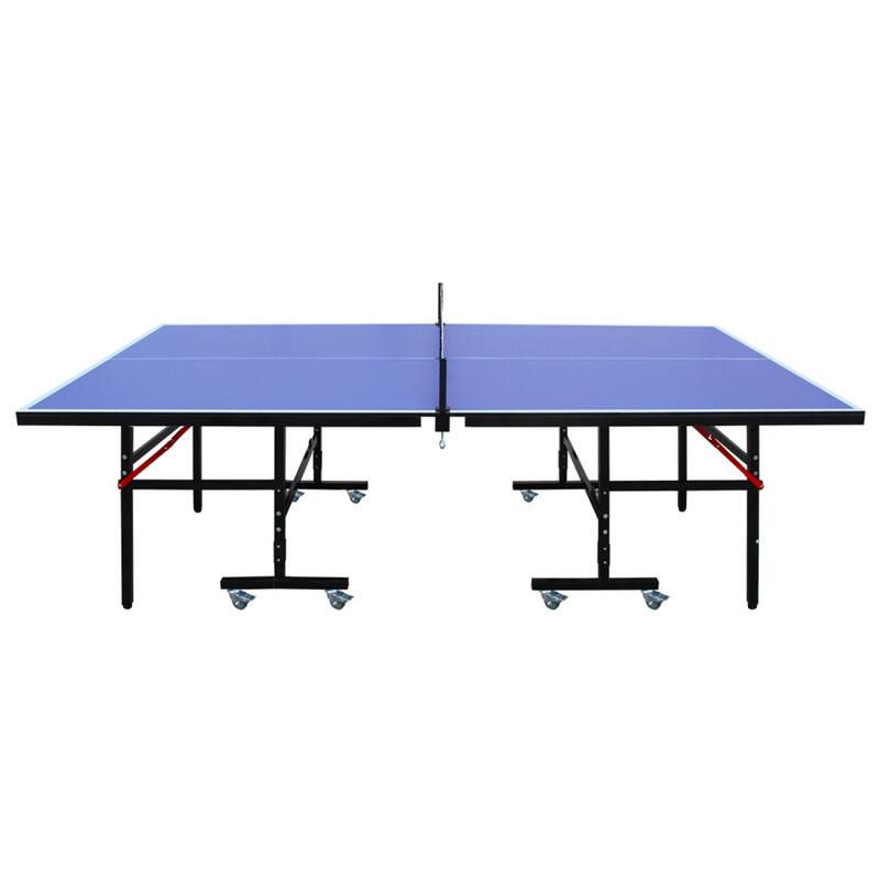 Alt View 4. HTUTWOO - Table Tennis Table Set 8ft Mid-Size - Foldable & Portable Ping Pong Table for Indoor Games, Net, 2 Paddles, 3 Balls - Blue.