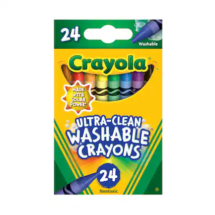 24 Washable Crayola™ Made with Solar Power Ultra-Clean Washable Crayons 24 Nontoxic