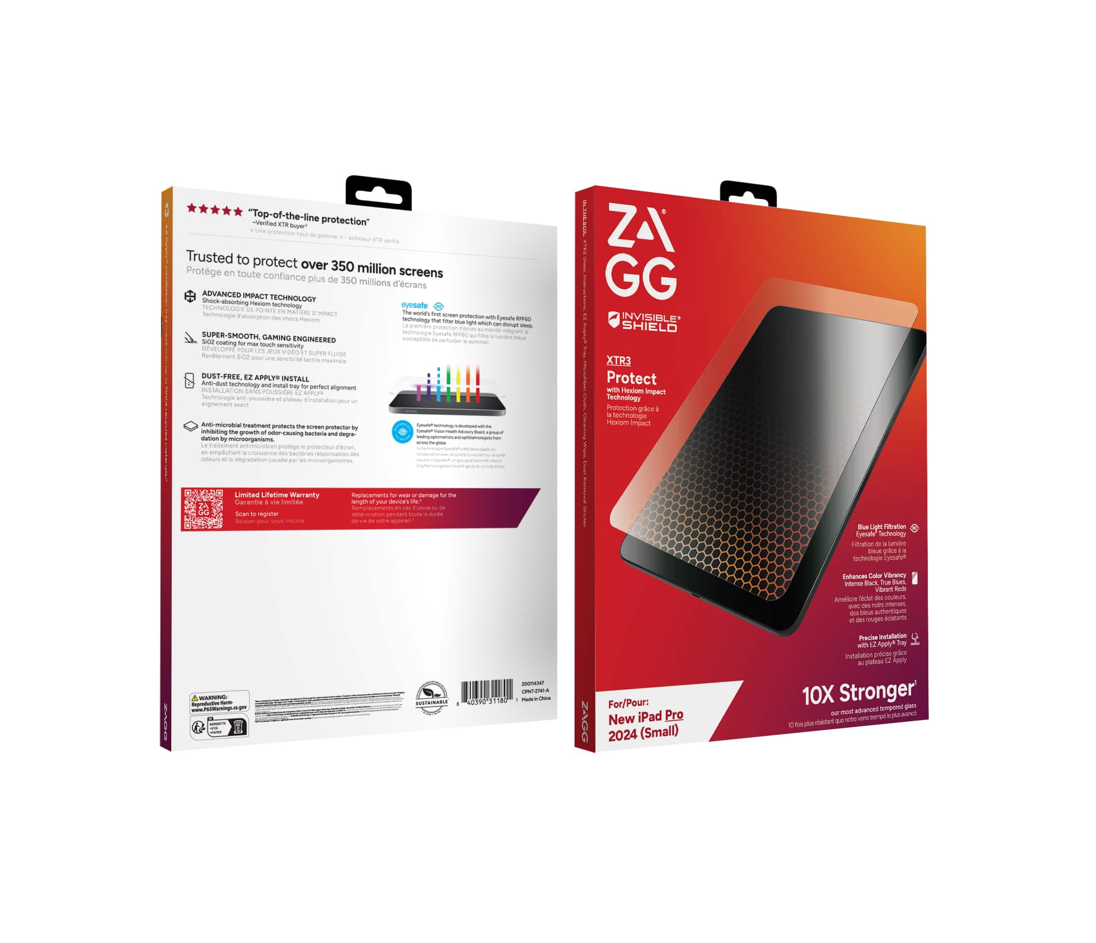 The image features a product box and a protective case for a tablet or iPad. The box is red and white, while the protective case is black. The product is designed to protect the tablet from scratches and impacts, providing a durable and reliable solution for users. The box and case are placed next to each other, showcasing the product and its features.