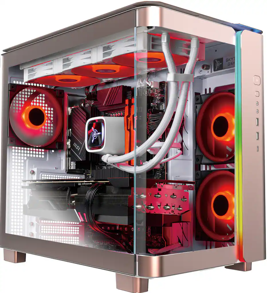 Skytech Gaming - Skytech KING95 - AMD Ryzen 7 9800X3D, 5080, 32GB 6000 MHz DDR5 RAM, 850W GOLD A3 PSU - Rose Gold