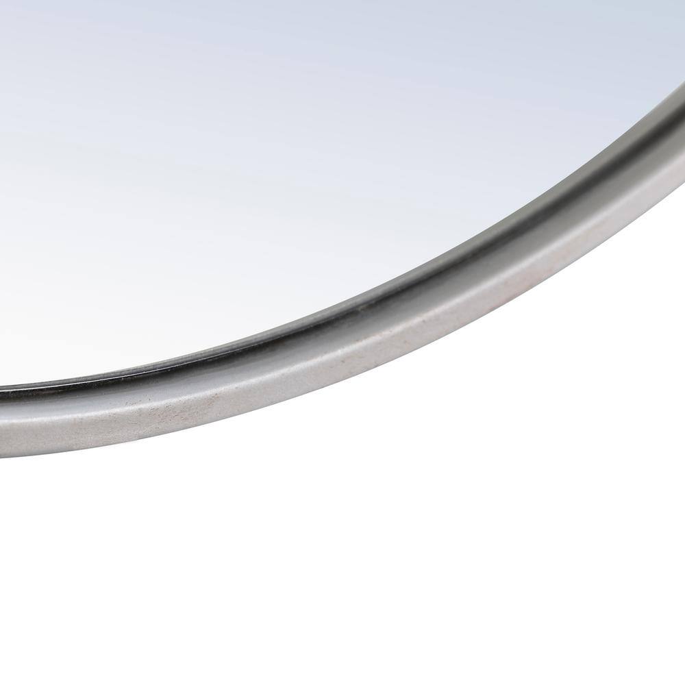 Alt View 7. Elegant Decor - Metal frame Round Mirror 42 inch Silver finish - Silver.