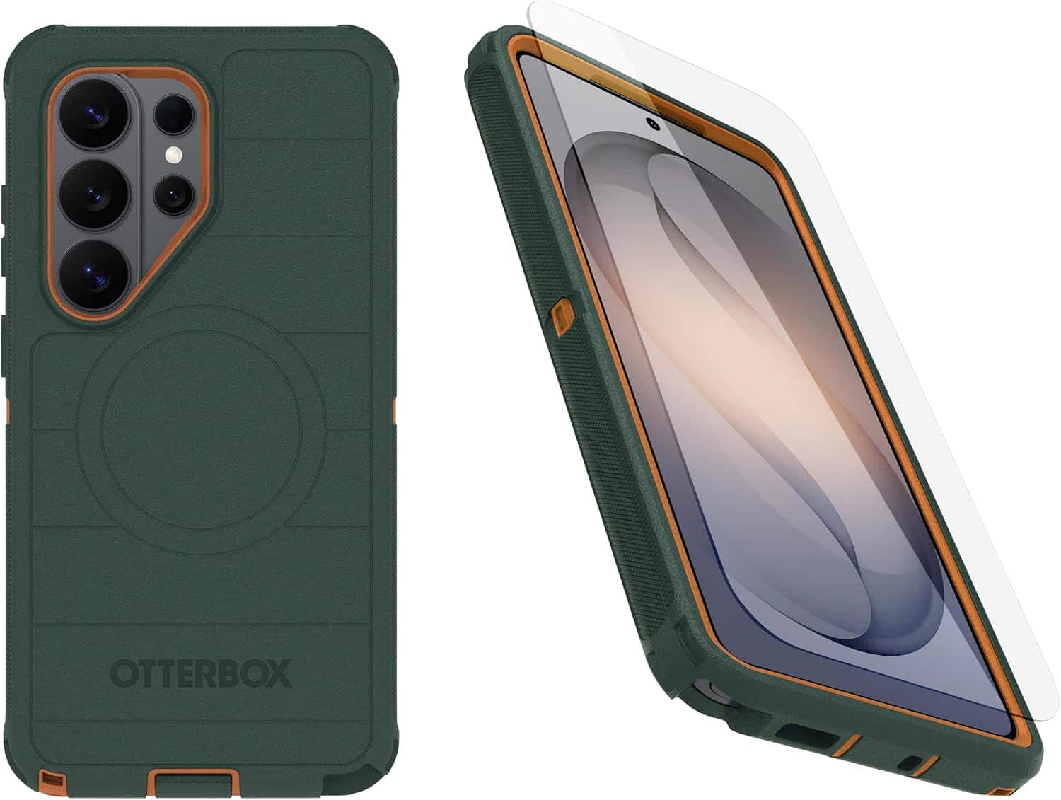 OtterBox - Galaxy S26 Ultra Bundle: Defender Series Case with Magnets & Screen Protector - Case Only - Rugged & Durable - Green Intrigue
