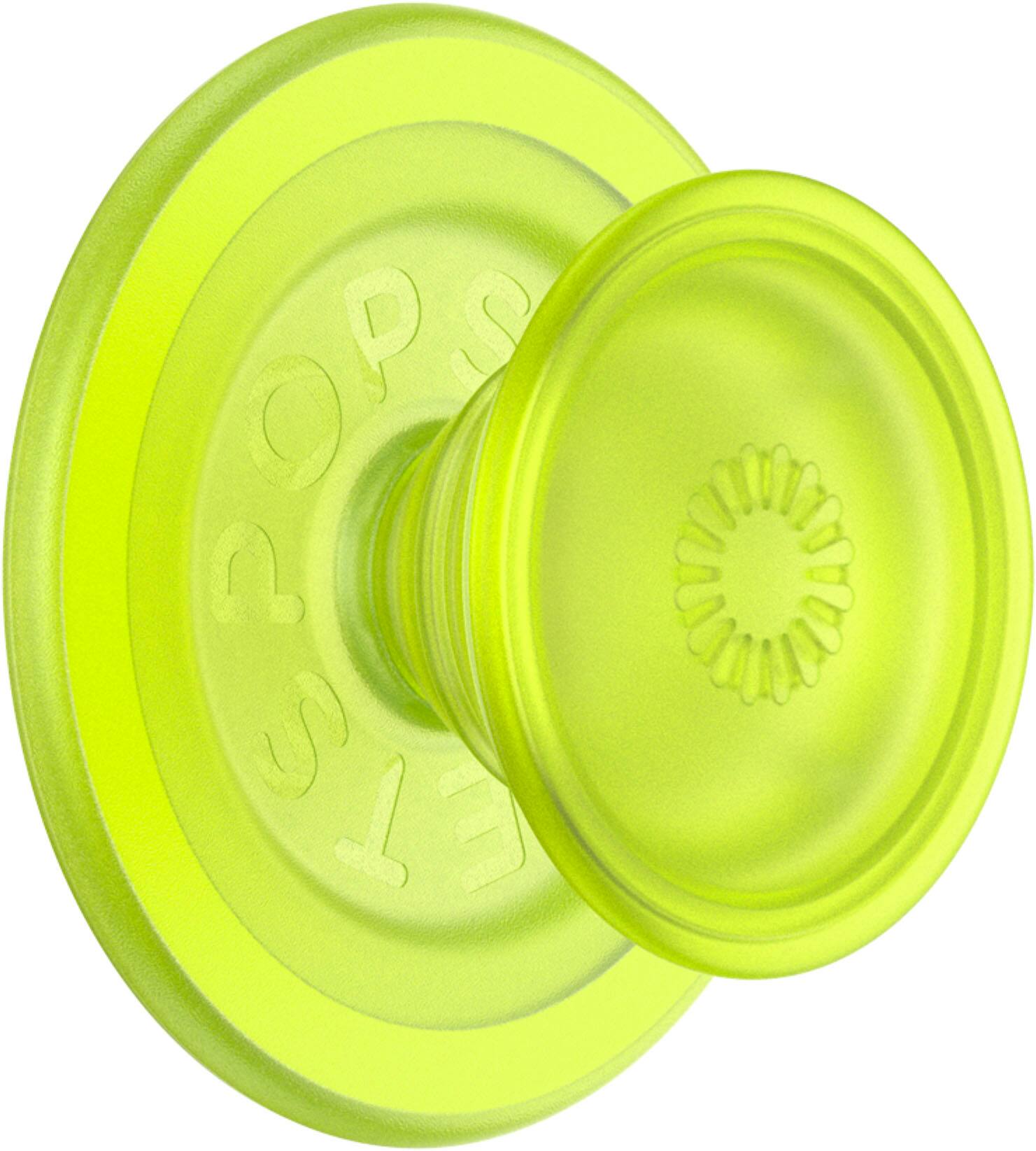 PopSockets - MagSafe PopGrip Universal Magnetic Grip & Stand with Adapter Ring for Cell Phones - GITD Chartreuly Translucent