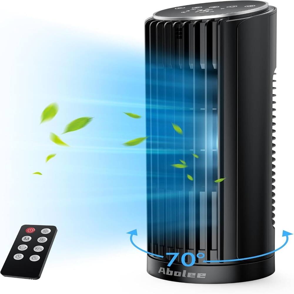 Angle. Loheer - Loheer 13 Inch Bladeless Tower Fan Oscillating Quiet Desk Fan with Remote for Bedroom Office.