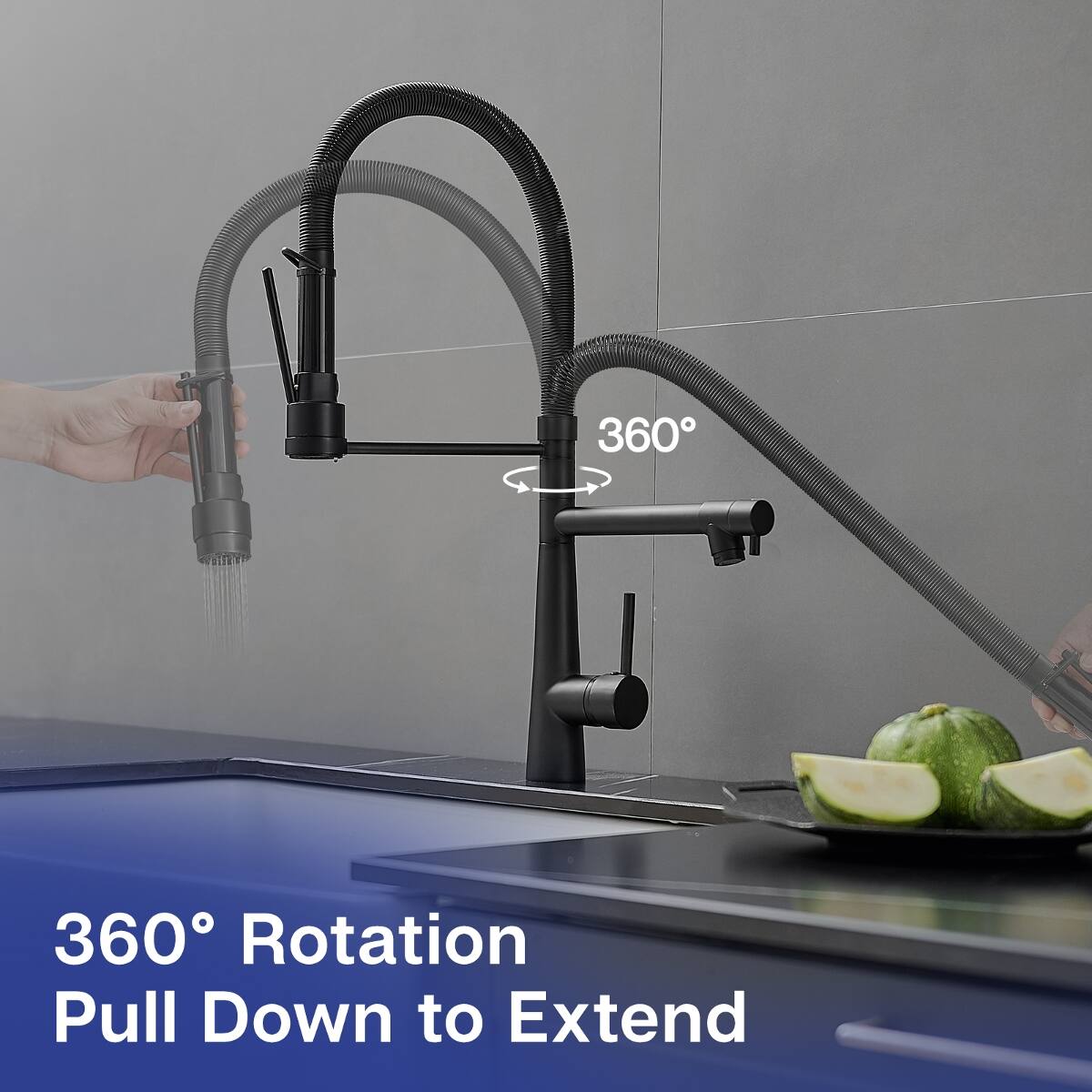 360° Rotation  
Pull Down to Extend