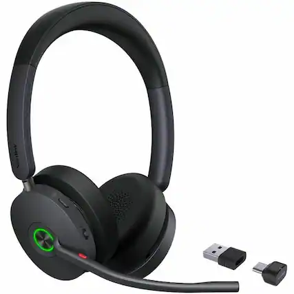 Front. Yealink - Yealink BH74 Headset - Microsoft Teams Certification - Stereo - Wireless - Bluetooth - 164 ft - 20 Hz to 20 kHz - Blue.
