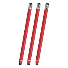 Front. Unique Bargains - 3pcs Stylus Pens for Touch Screens, 2 in 1 High Sensitivity Universal Pen Capacitive Stylus for Phone Tablets Laptop - Red.