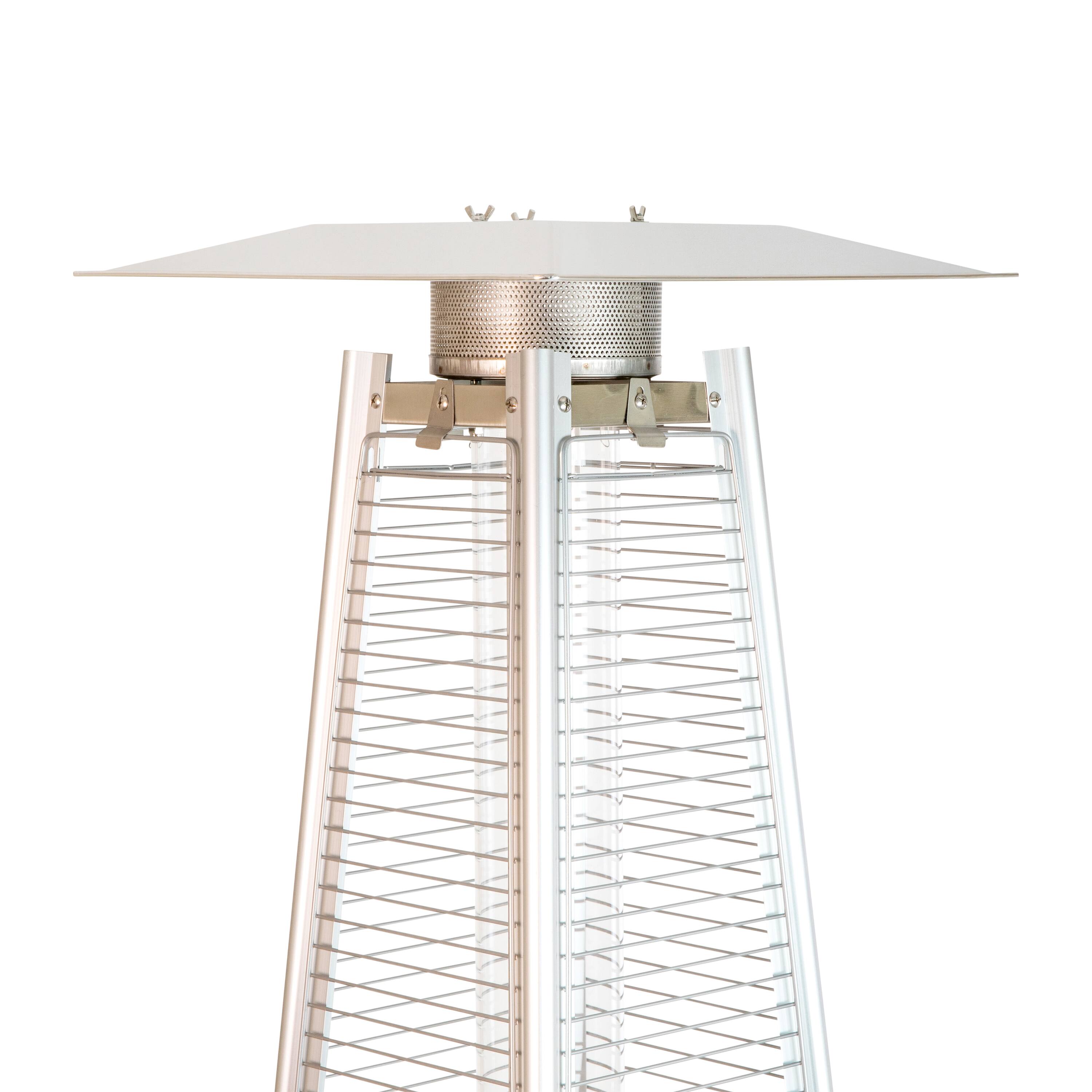 Alt View 10. Emma + Oliver - Outdoor Patio Heater - 7.5 Feet Round Steel Patio Heater - 42,000 BTU's - Silver.