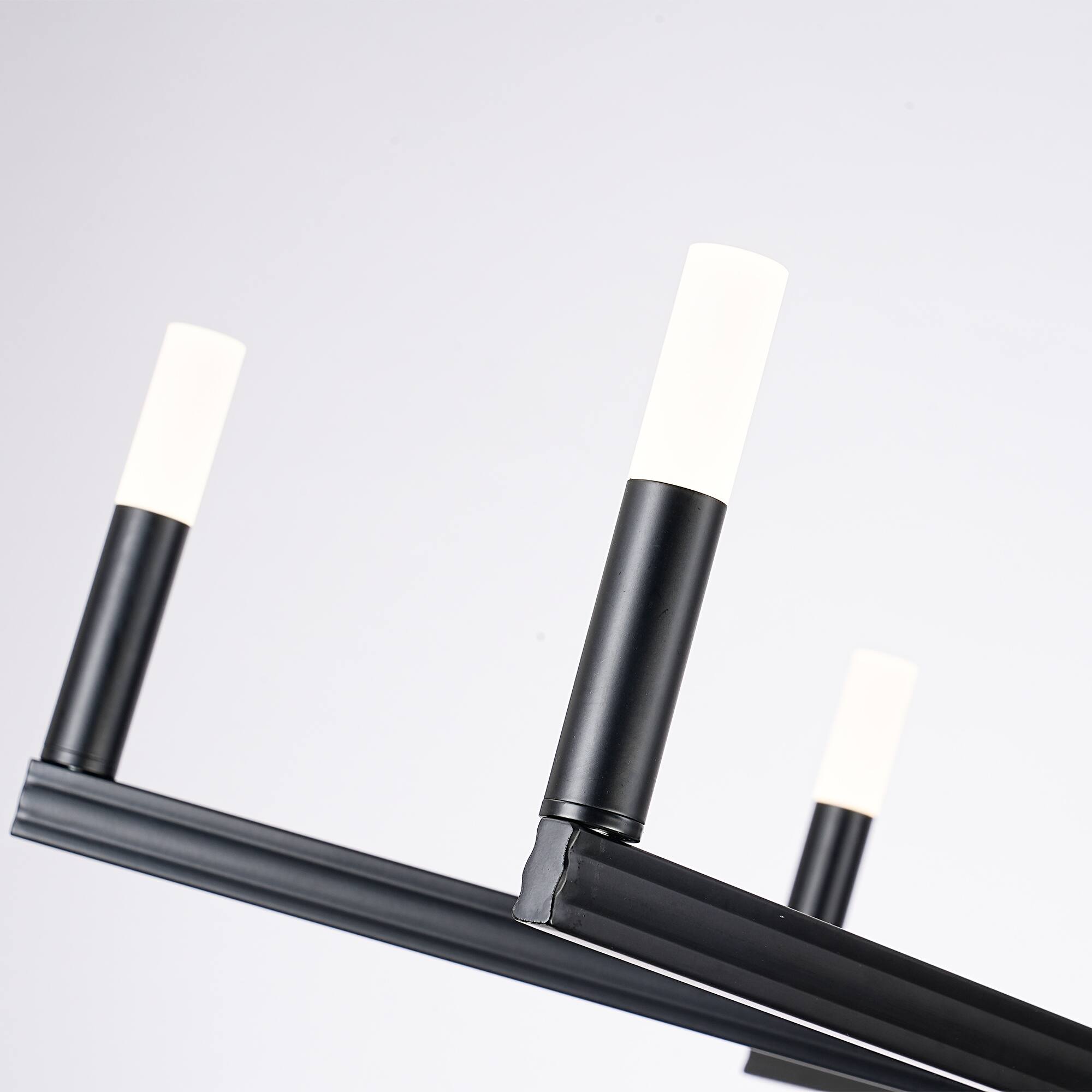 Alt View 2. Parrot Uncle - 34 Inch Modern 6 Light LED Adjustable Chandelier Ceiling Light for Dining Room and Living Room - Black.