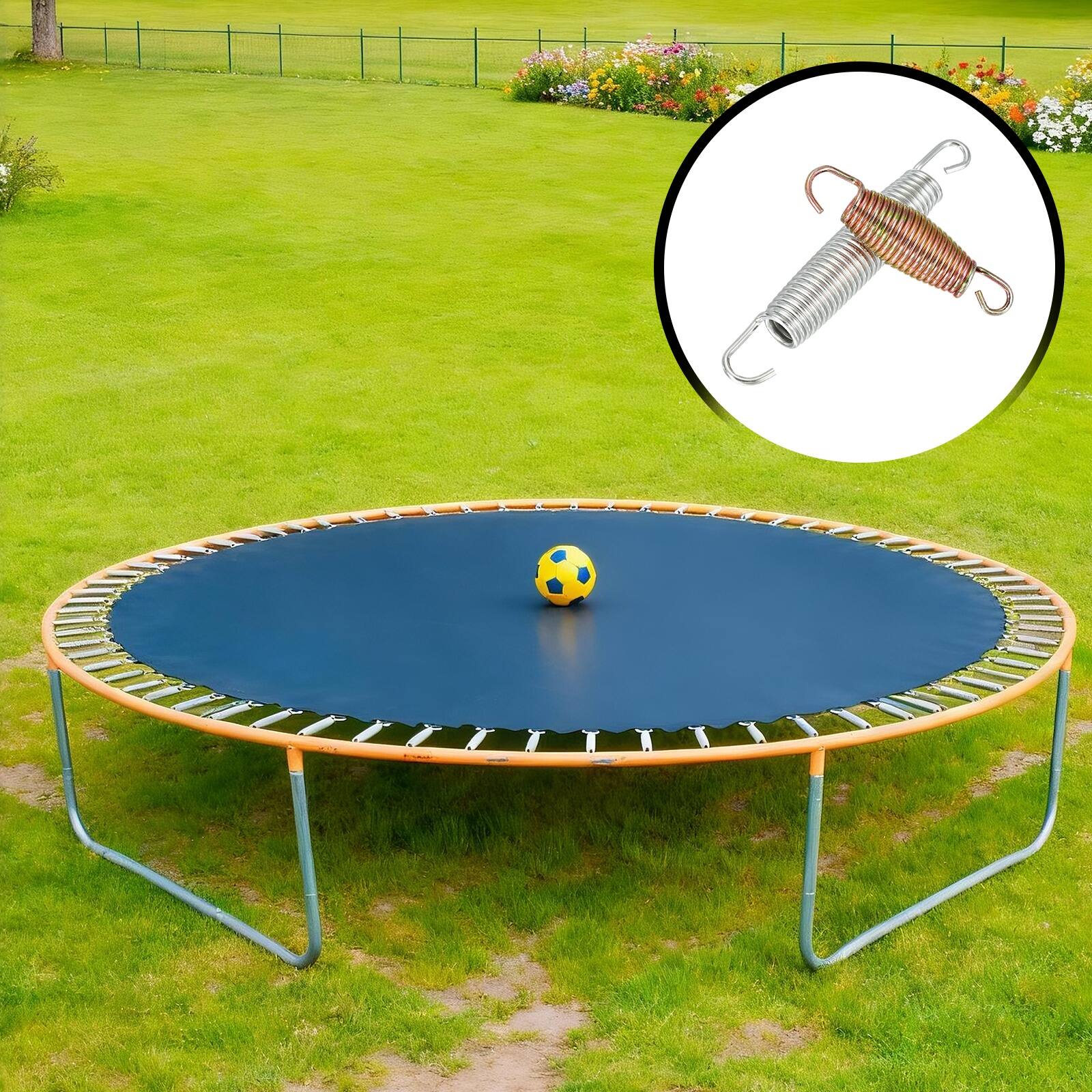 Alt View 3. Unique Bargains - Trampoline Springs, Carbon Steel, 3.9in, 4pcs Replacement for Fitness Rebounder - Silver.