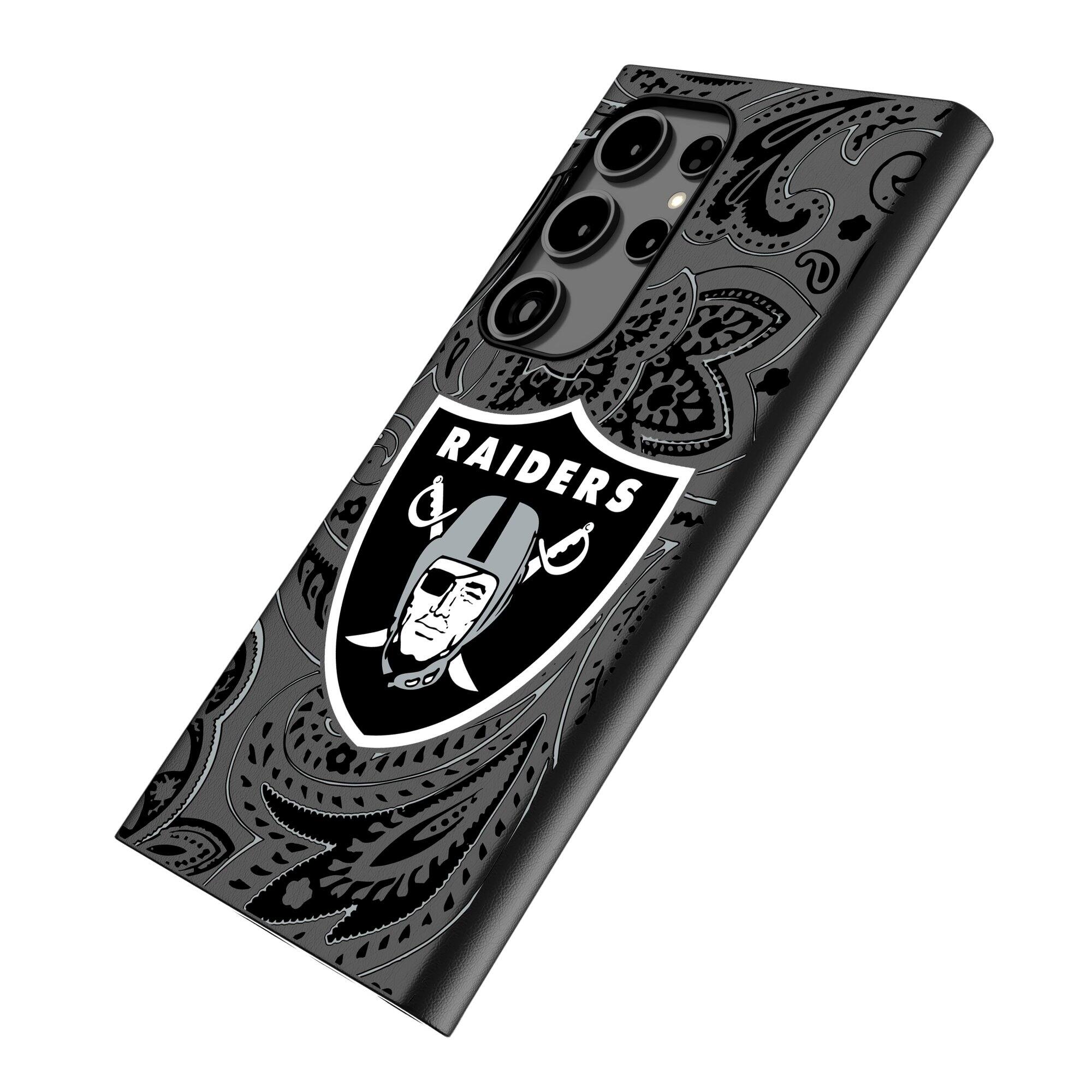 Alt View 1. Keyscaper - Las Vegas Raiders Paisley Galaxy Magnetic Bump Case - S24 - Black.