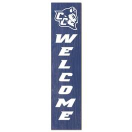 Jardine - Central Connecticut State Devils 12" x 48" Welcome Outdoor Leaner - Blue