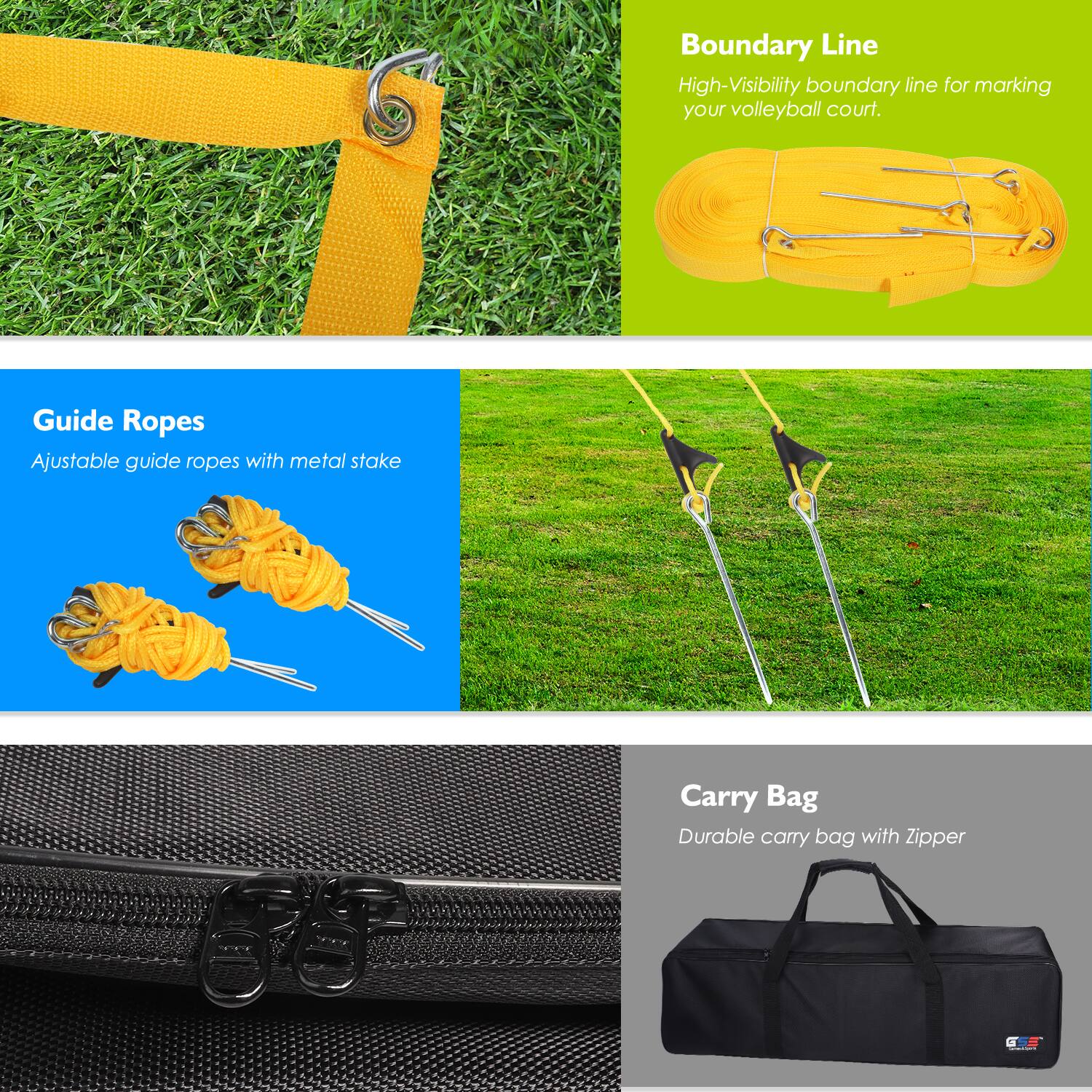 Boundary Line, Guide Ropes, Carry Bag