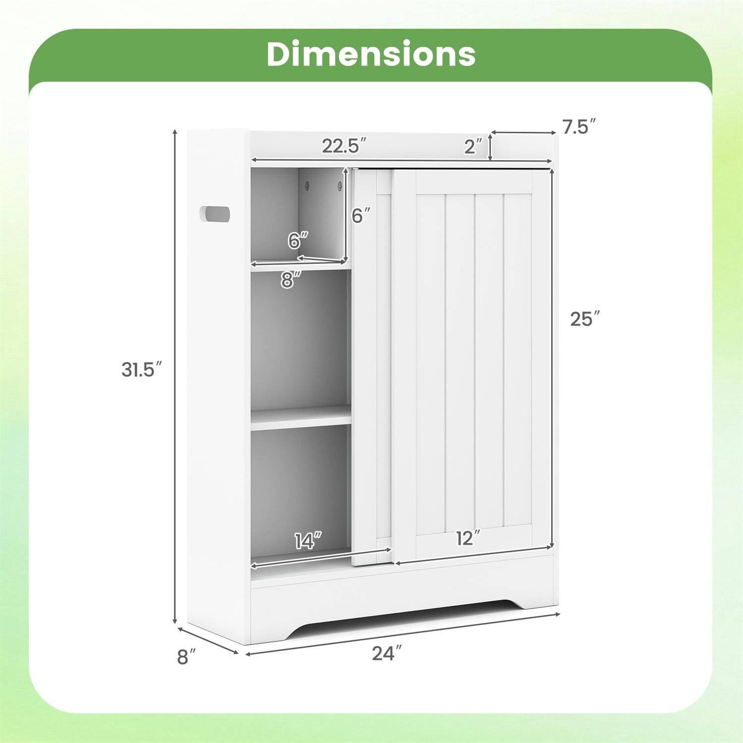 Dimensions: 22.5" x 2" x 7.5" I D 6" x 6" x 8" x 25" x 31.5" x 14" x 12" x 8" x 24"