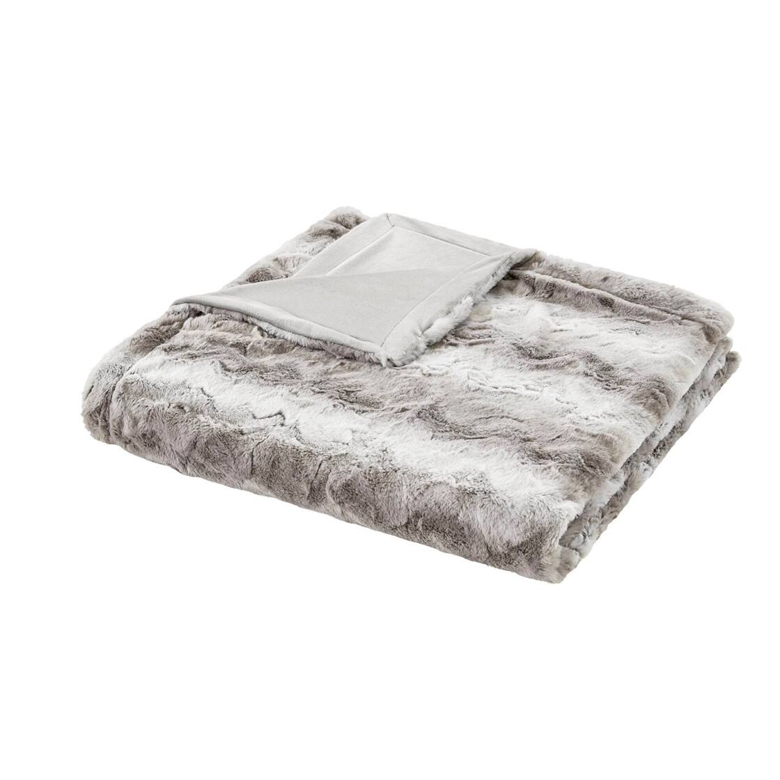 Front. Gracie Mills - Alaina Faux Fur Throw - Snow Leopard.