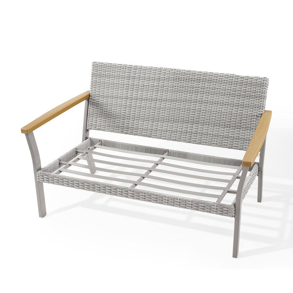 Alt View 1. Songmics Home - Sencillo Collection - Outdoor Steel Loveseat 2-Seat Sofa Bone Color - Gray.