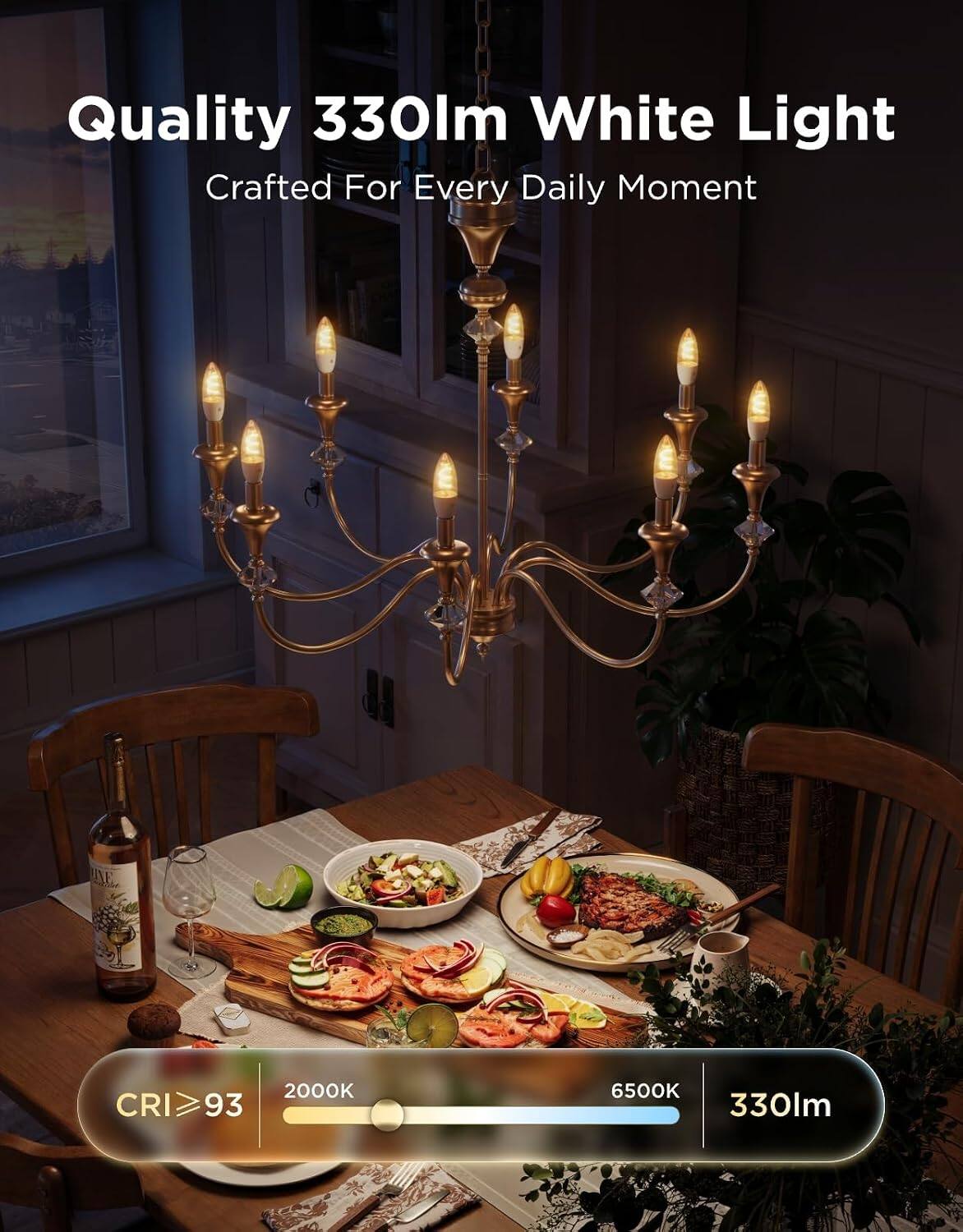 Quality 330lm White Light  
Crafted For Every Daily Moment  

2000K CRI≥93  
6500K 330lm