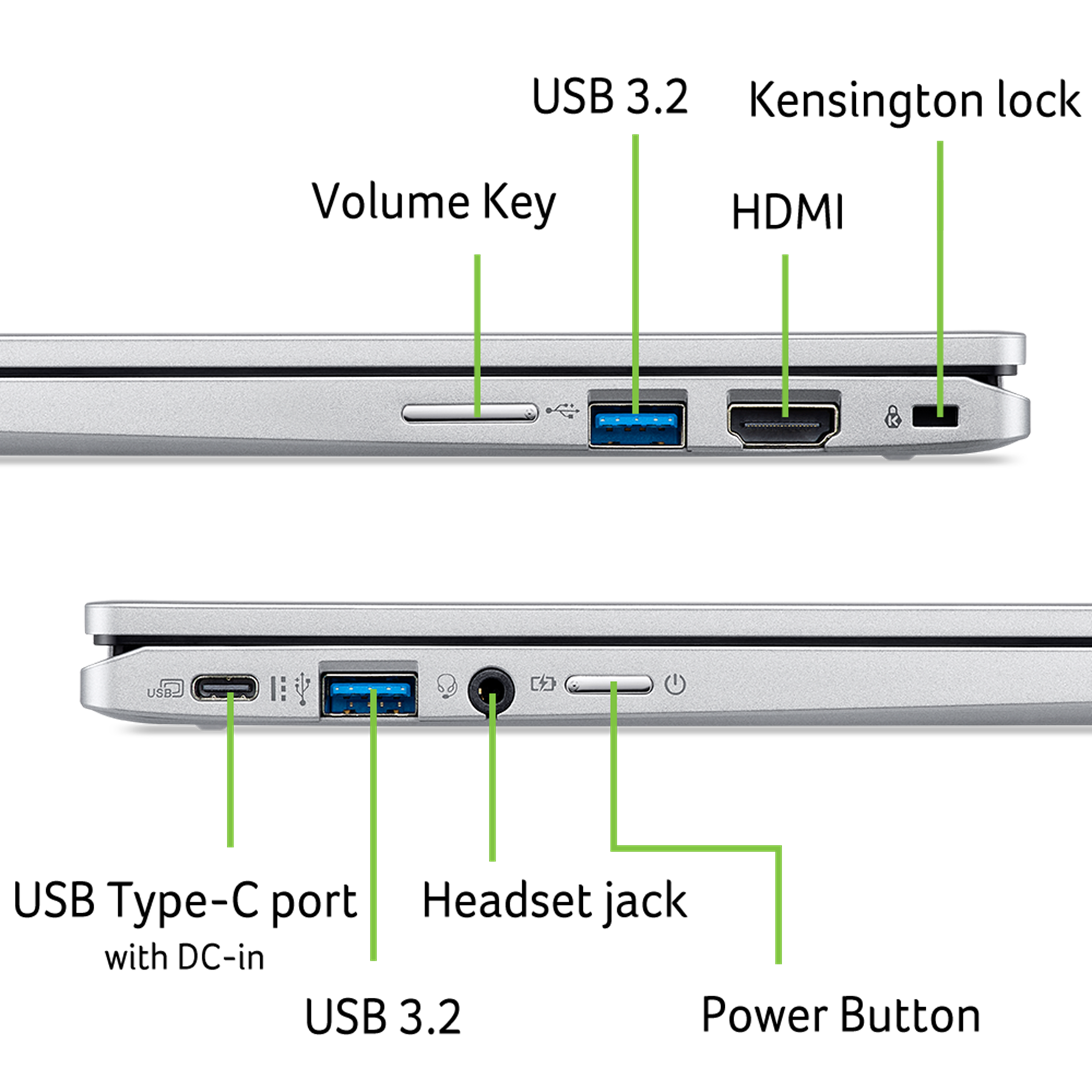 Left. Acer - Chromebook Spin 312 2-in-1 Laptop – 12.2" WUXGA Touch - Intel Core i3-N305 – 8GB LPDDR5 – 128GB eMMC - Sparkly Silver.
