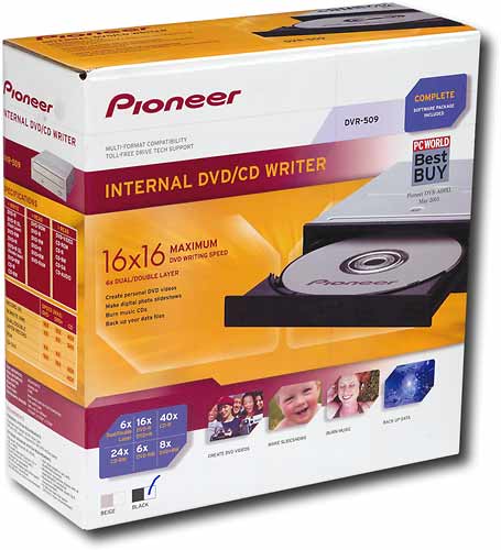Angle Standard. Pioneer - 16x Internal Double-Layer DVD±RW/CD-RW Drive.