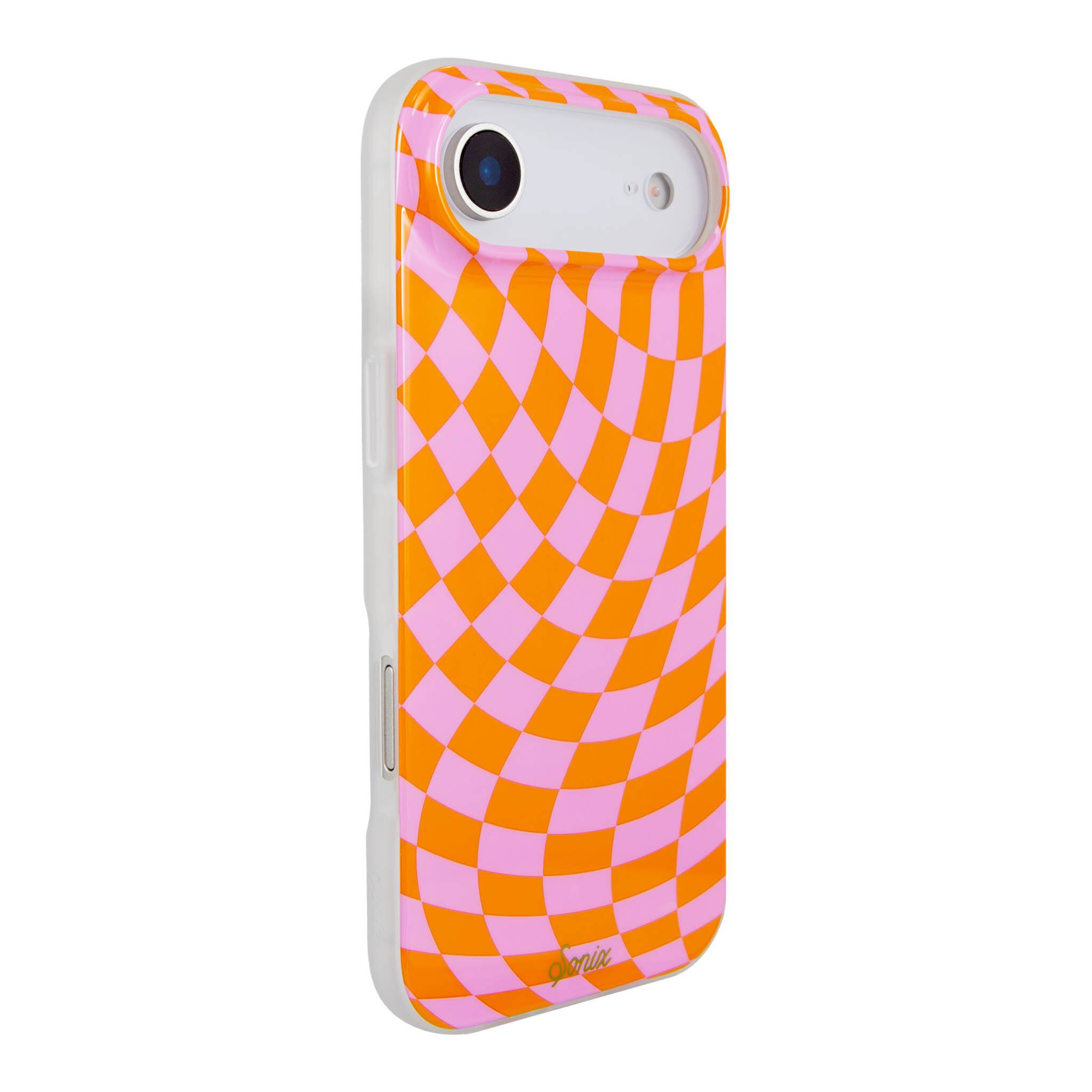 Angle. Sonix - iPhone Air Case Checkmate Pink & Orange - Pink.