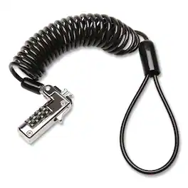 Kensington - K60625WW Slim Portable Combination Lock for Standard Slot with 6 ft. Carbon Steel Cable - Black/Silver