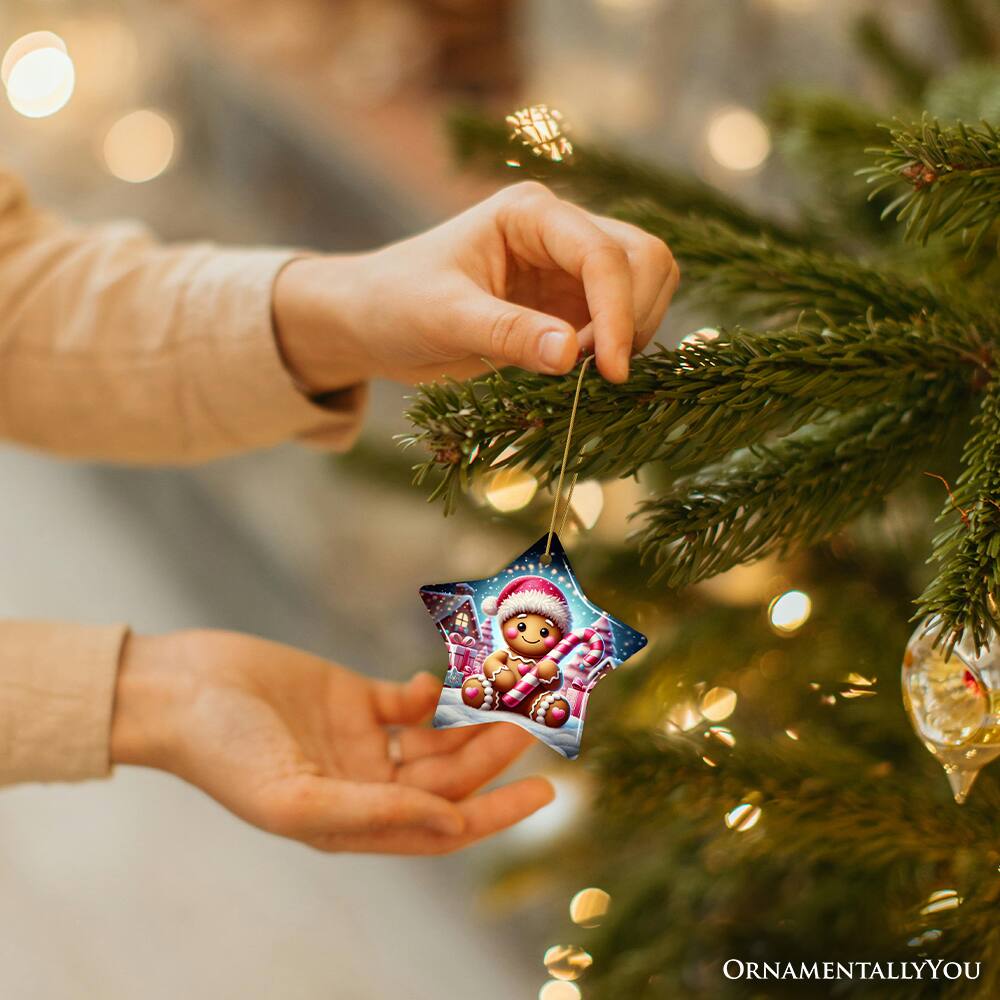 Alt View 1. OrnamentallyYou - Sweet Gingerbread Wonderland Pink Themed Ornament Heartwarming Christmas Gift - Multi-colored.