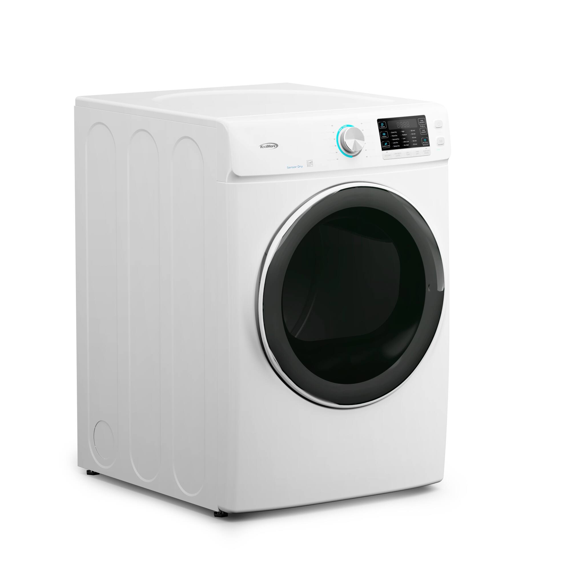 Angle. Koolmore - 8 cu. ft. Large Capacity Stackable Vented Electric Front Load Dryer in White, 240V, FLD-8CWH. - White.