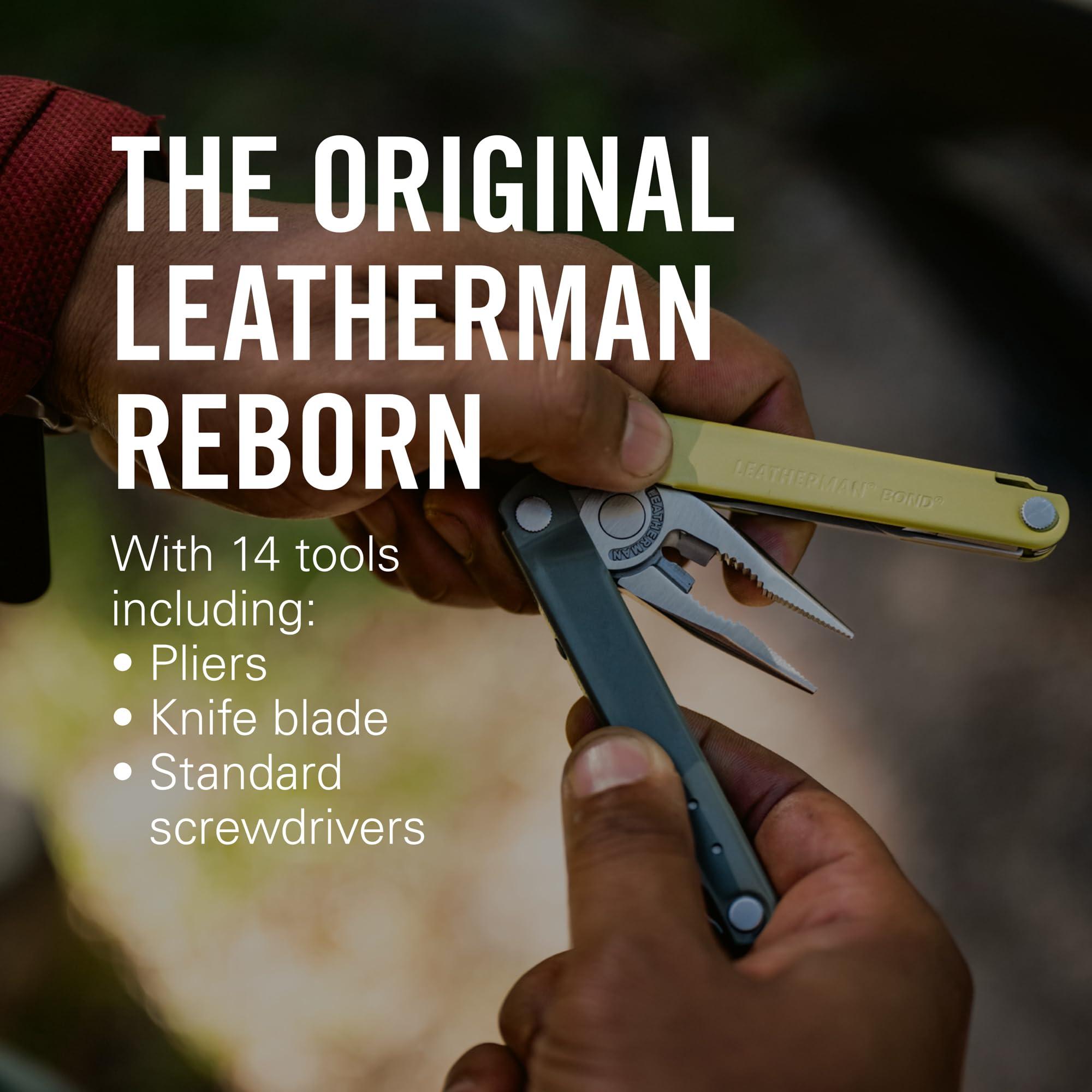THE ORIGINAL LEATHERMAN REBORN

With 14 tools including:
- Pliers
- Knife blade
- Standard screwdrivers