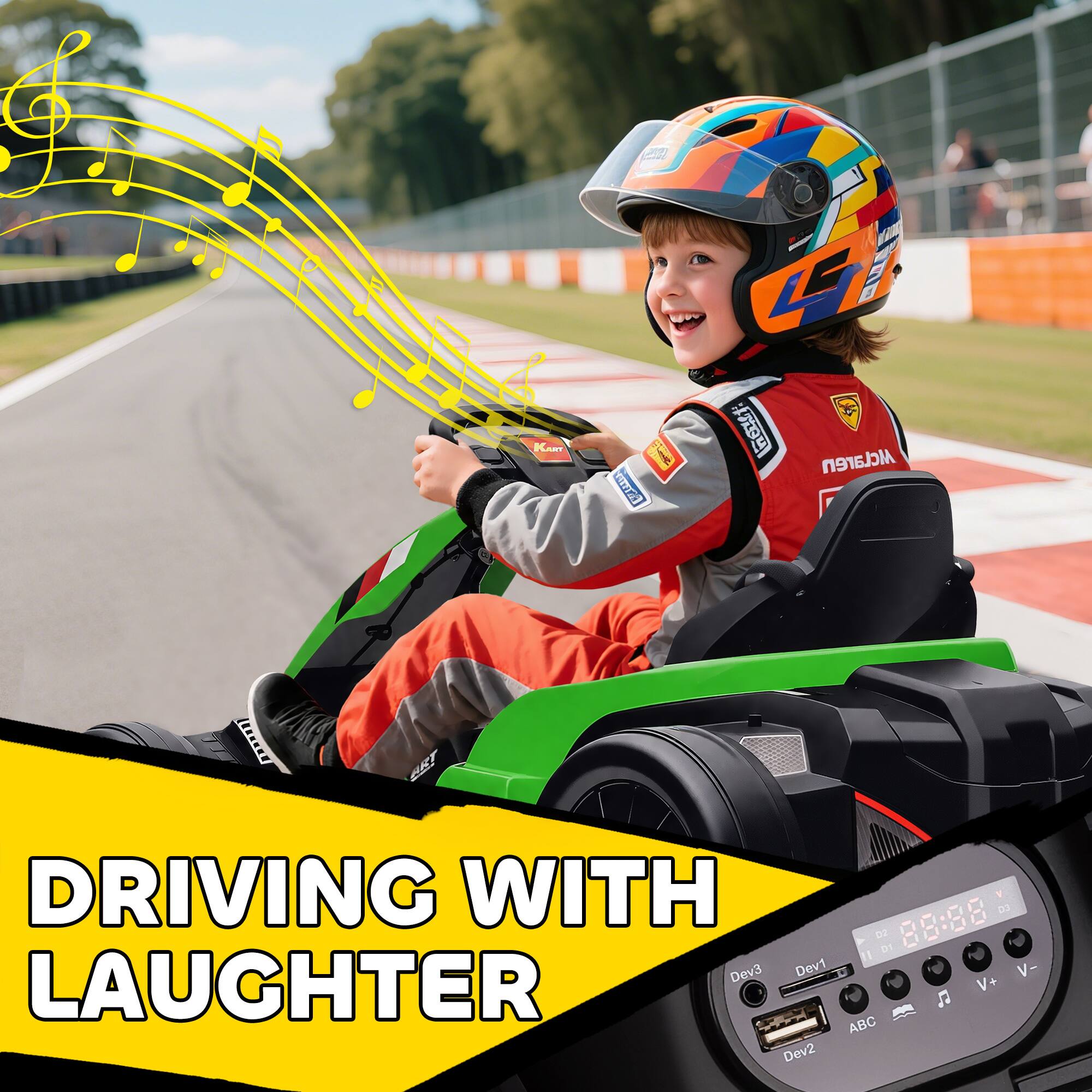 KART start  
(225) CATITY  
S LS ITDY Alclaren  
DRIVING WITH 02 / DI Dev3 Dev1 LAUGHTER ABC Dev2  
y 03