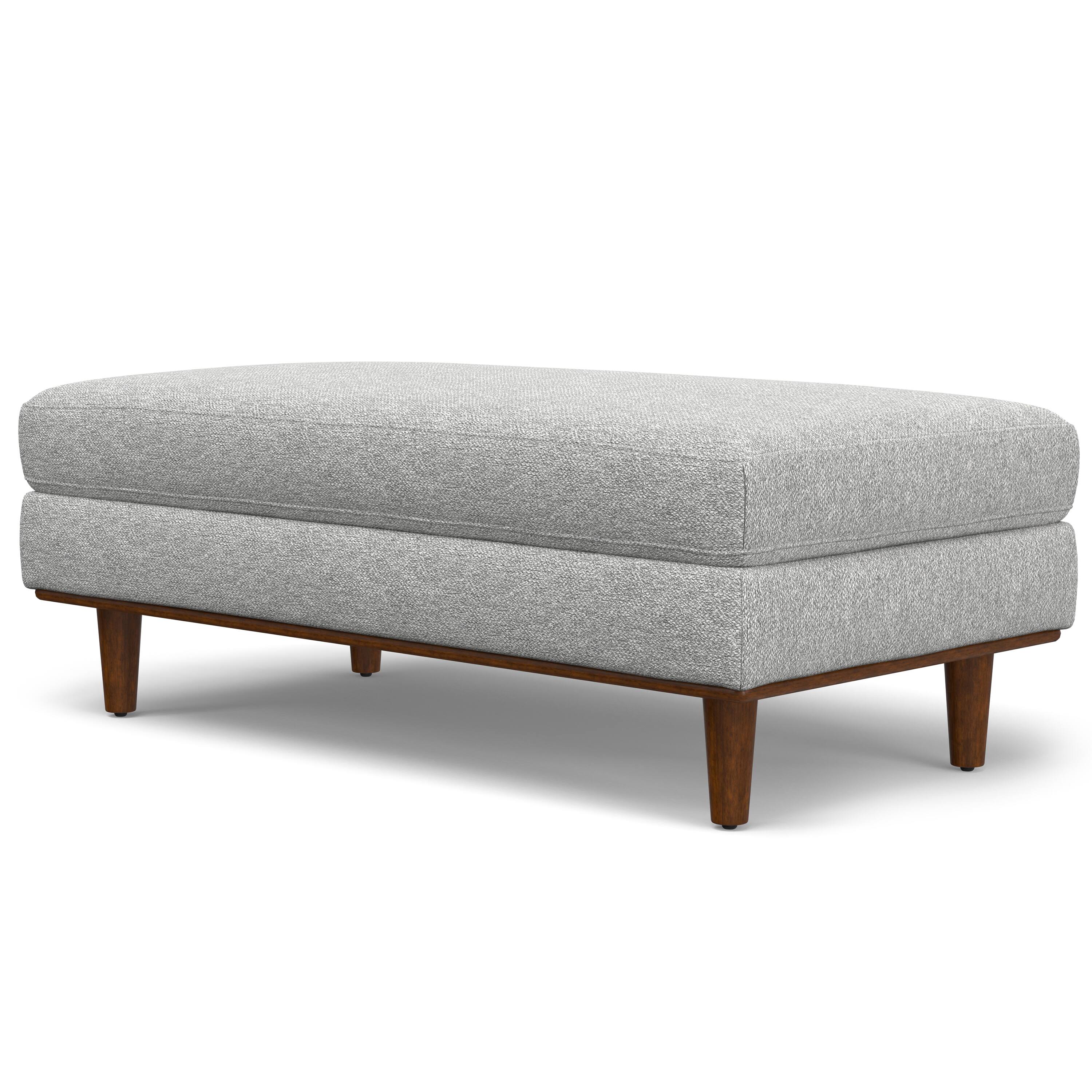 Angle. Simpli Home - Morrison Large Rectangular Ottoman - Mist Grey.
