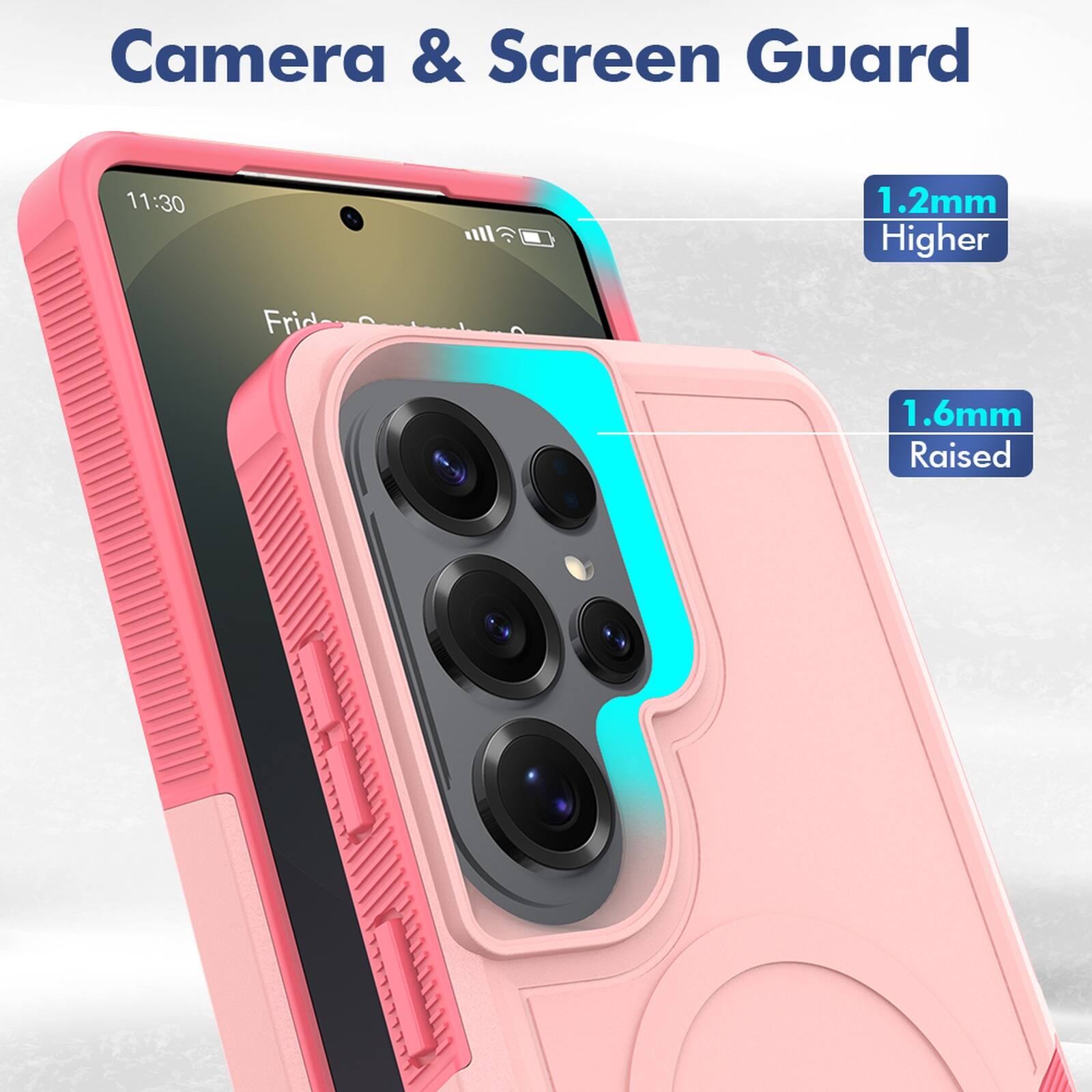 Camera & Screen Guard

11:30

1.2mm Higher

1.6mm Raised