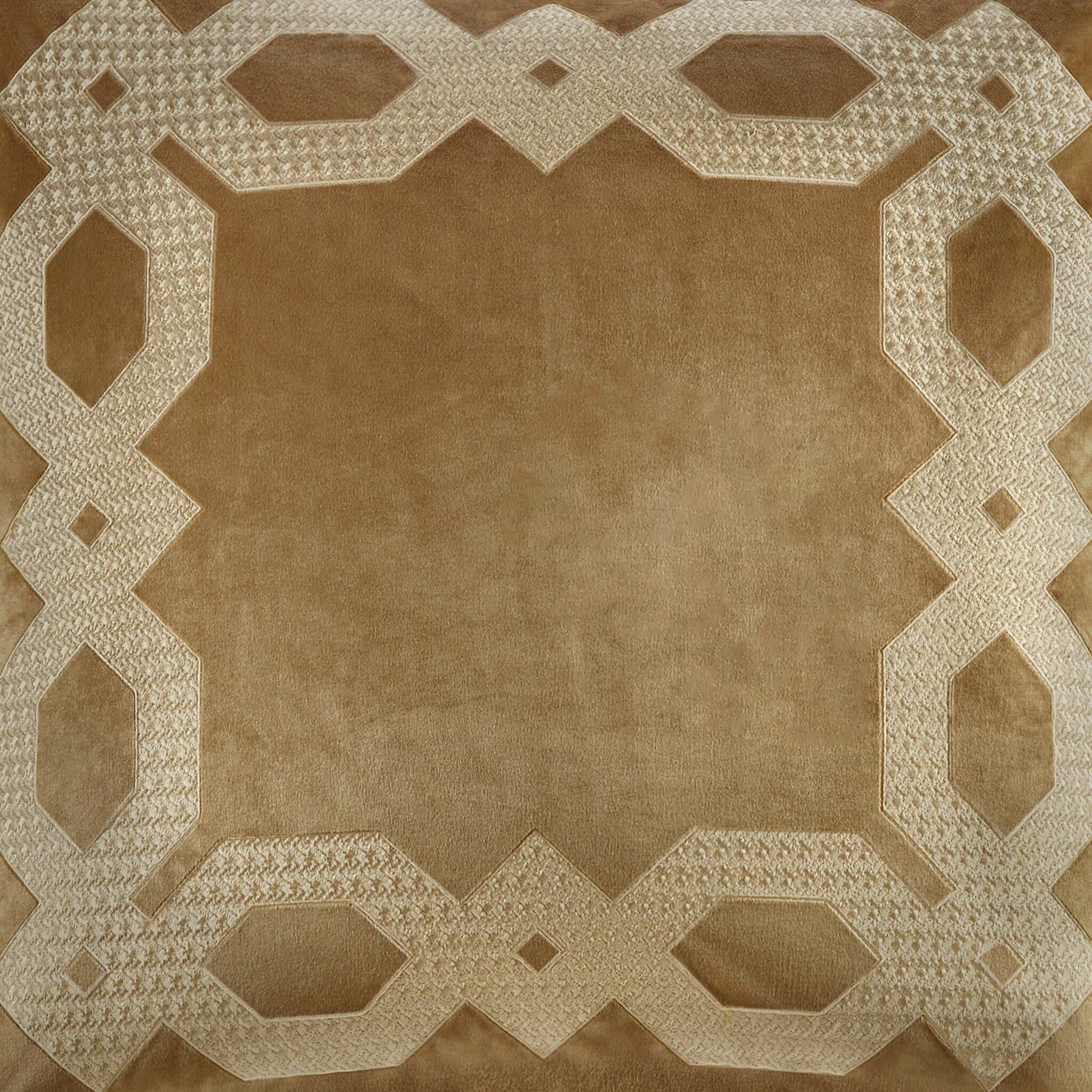 Alt View 5. Gracie Mills - Gracie Mills Mallor Geometric Embroidered Velvet European Pillow Sham - Gold.