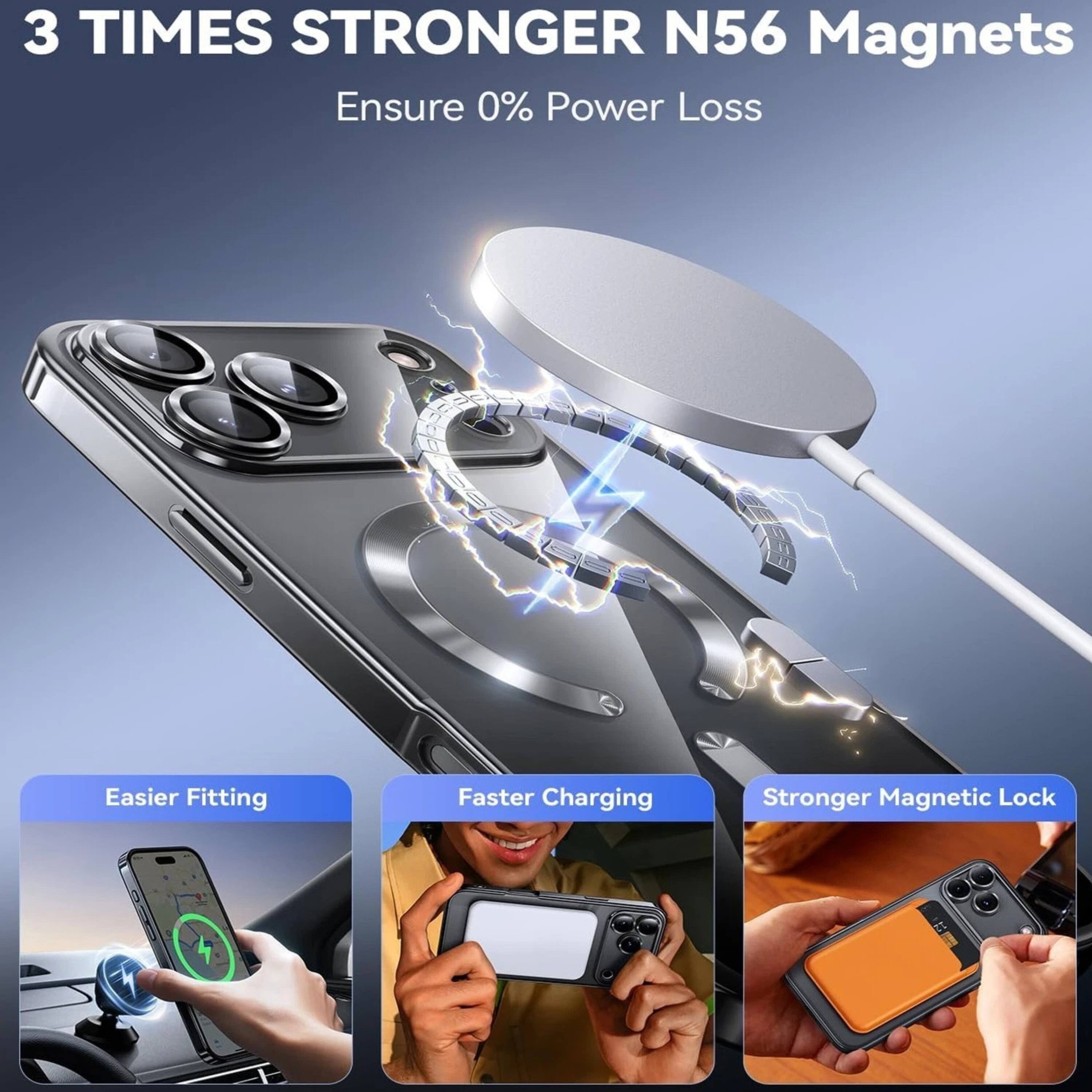 3 TIMES STRONGER N56 Magnets  
Ensure 0% Power Loss  
Easier Fitting  
Faster Charging  
Stronger Magnetic Lock