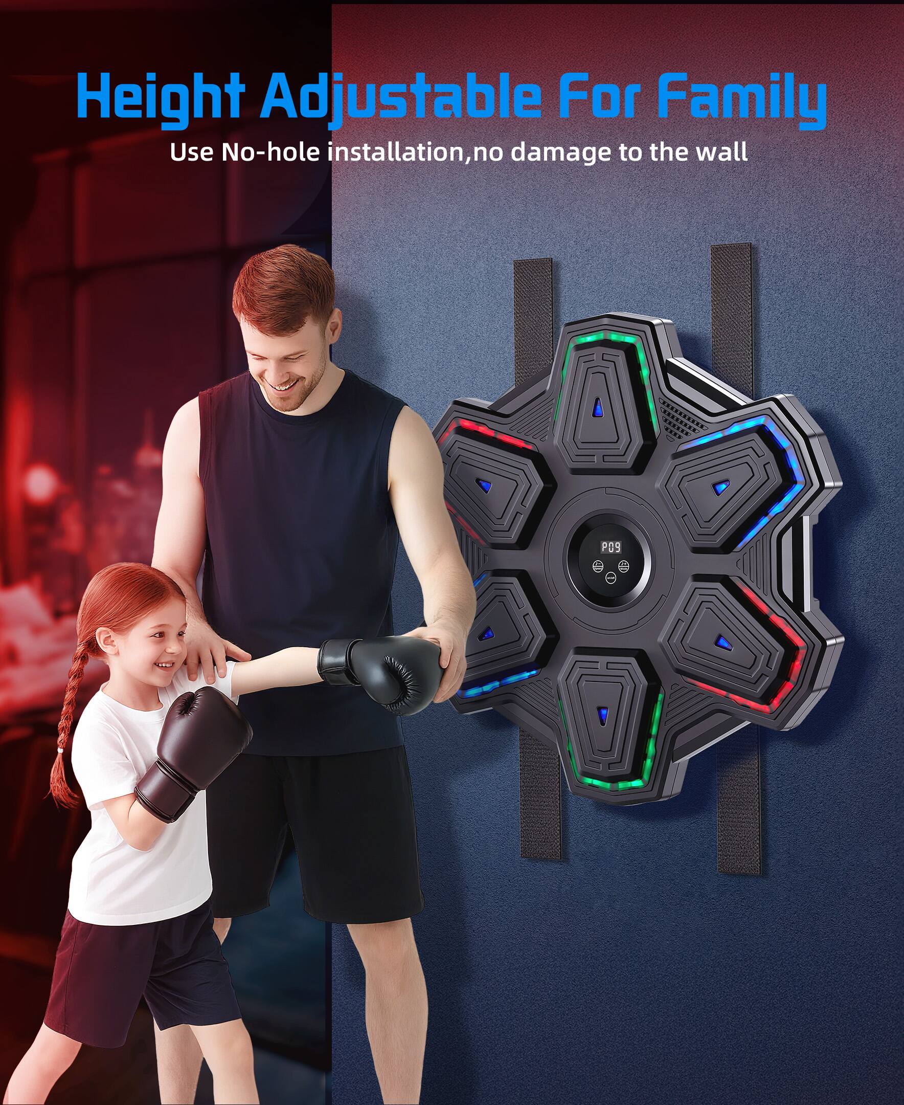 Height Adjustable For Family  
Use No-hole installation, no damage to the wall