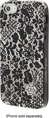Front. Nanette Lepore - Lace Case for Apple® iPhone® SE, 5s and 5 - Black.