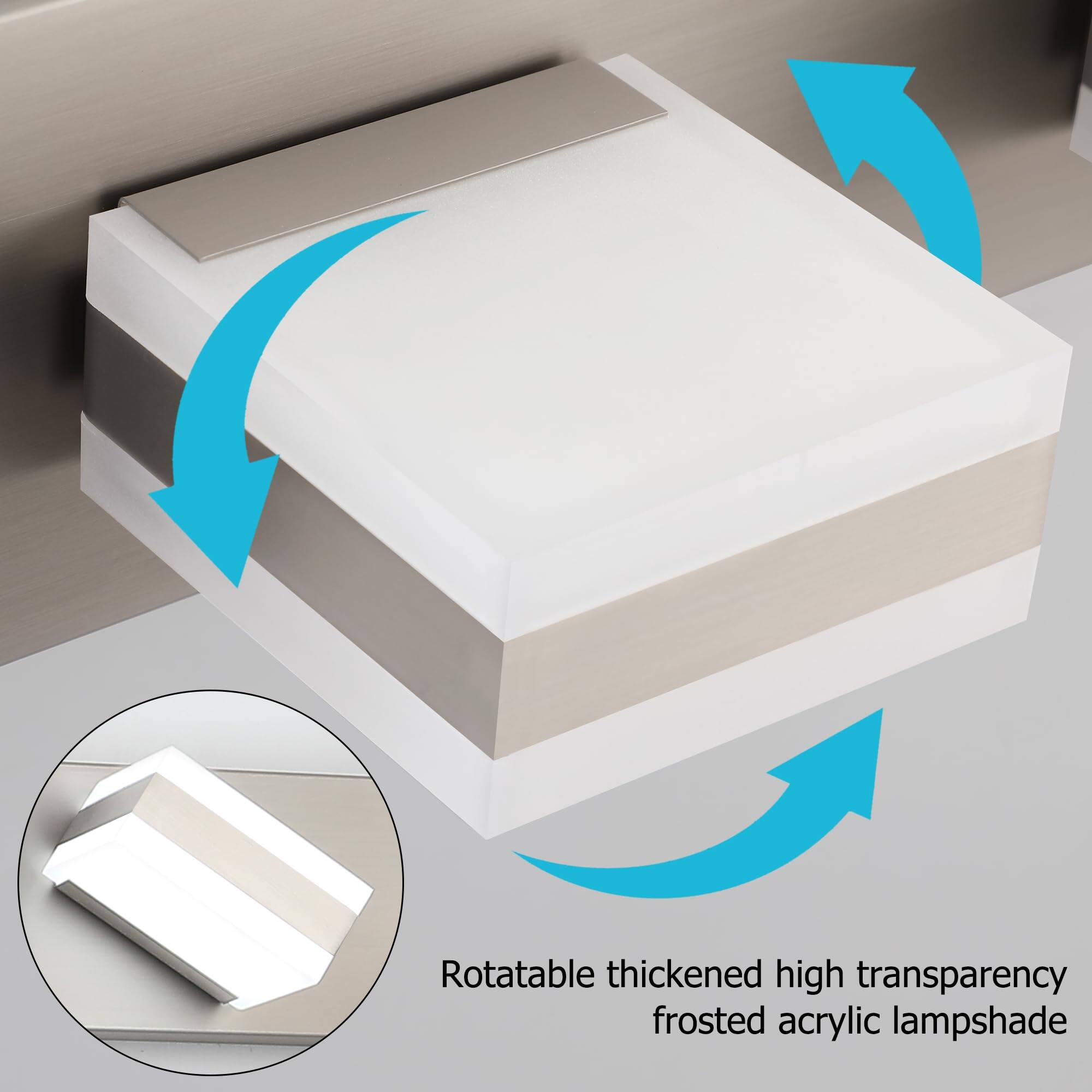 Rotatable thickened high transparency frosted acrylic lampshade