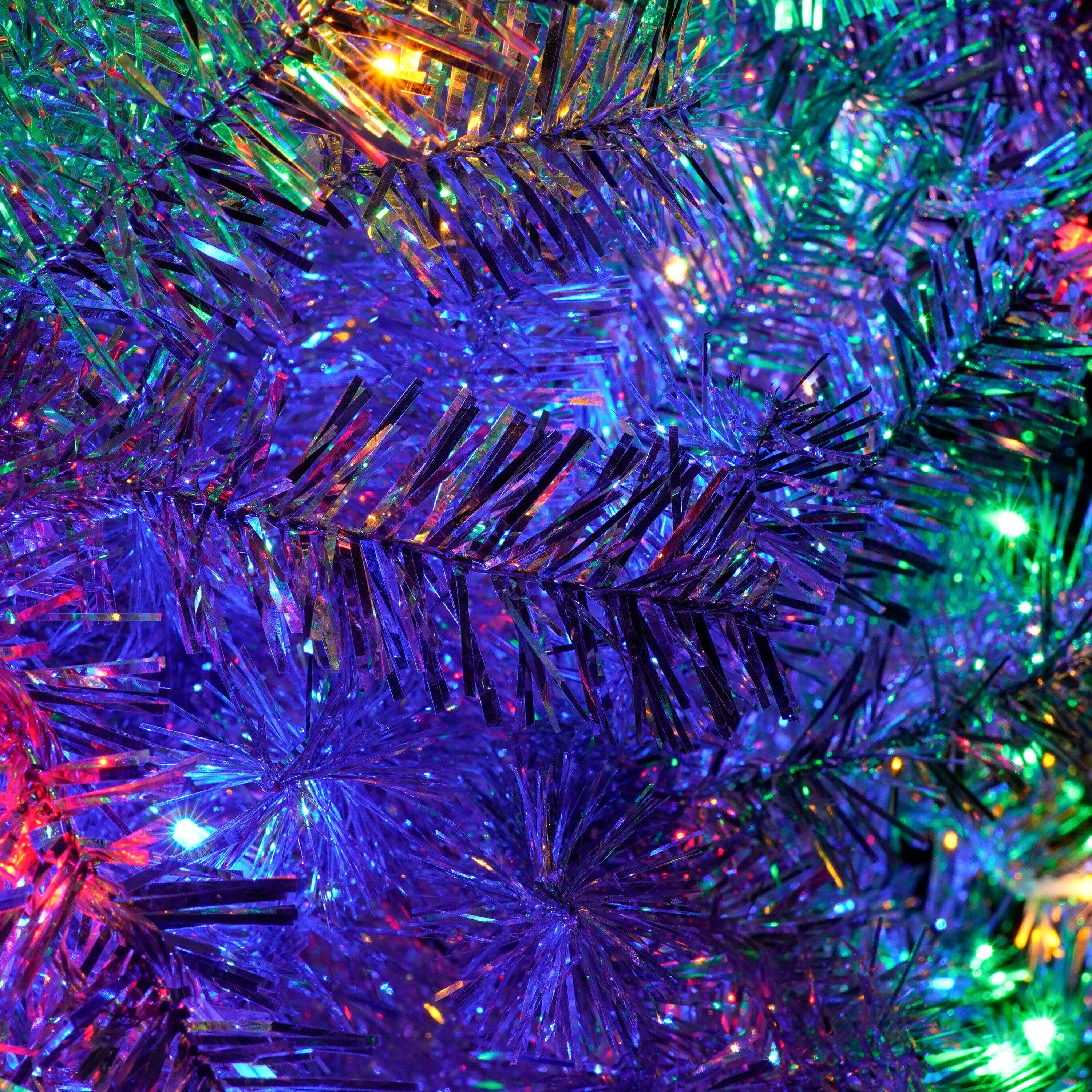 Alt View 4. BreeBe - 7.4FT Sliver Pre-Lit Artificial Christmas Tree - Silver.