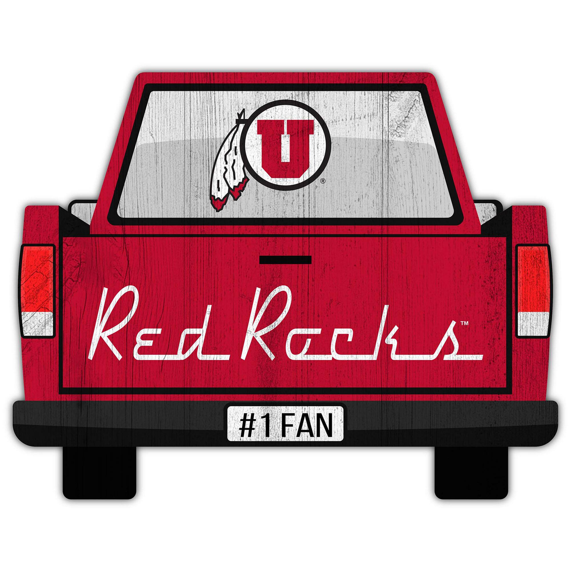 Utah Utes 12'' x 12'' Truck Back D-cor