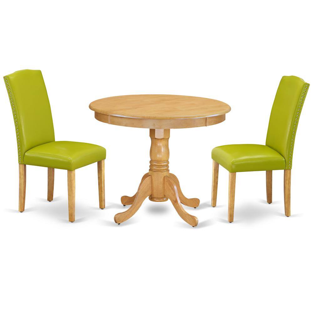 Back. East West Furniture - Dining Room Set Oak - Brown.