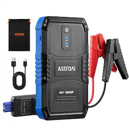 AstroAI - Jump Starter, Car Battery Charger, Battery Booster Power Pack, Battery Jump Starter Jumper Cables, Portable Car Charger - Orange blue random translation