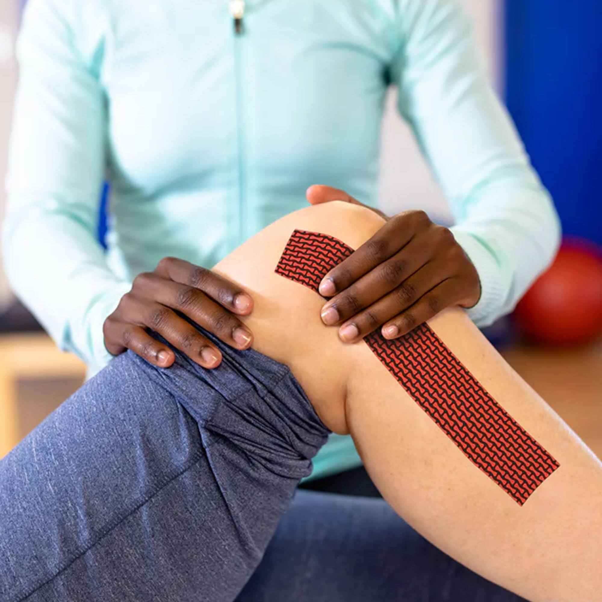 Alt View 3. RockTape - RockTape Rheon Kinesiology Tape, 20 Pre-Cut Piece of 10 " Tape, Red/Black - Black.