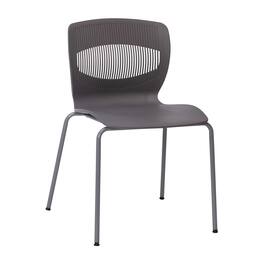 Emma + Oliver - Arcana Series Heavy Duty 770 lb. Capacity Ergonomic Polypropylene Stack Chair with Lumbar Support and Steel Frame - Gray
