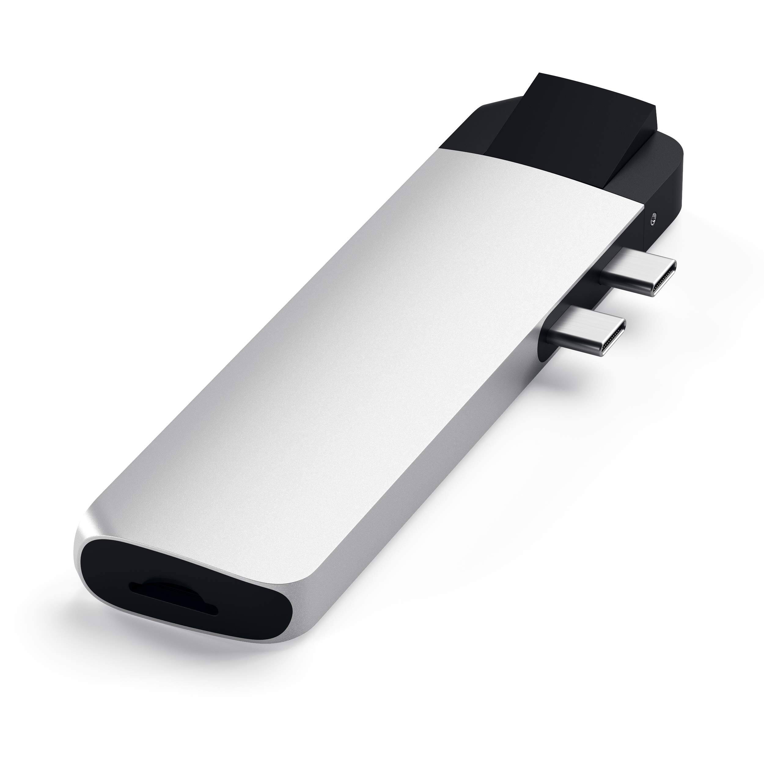 Left. Satechi - Type-C Pro Hub Adapter with Ethernet - Silver.