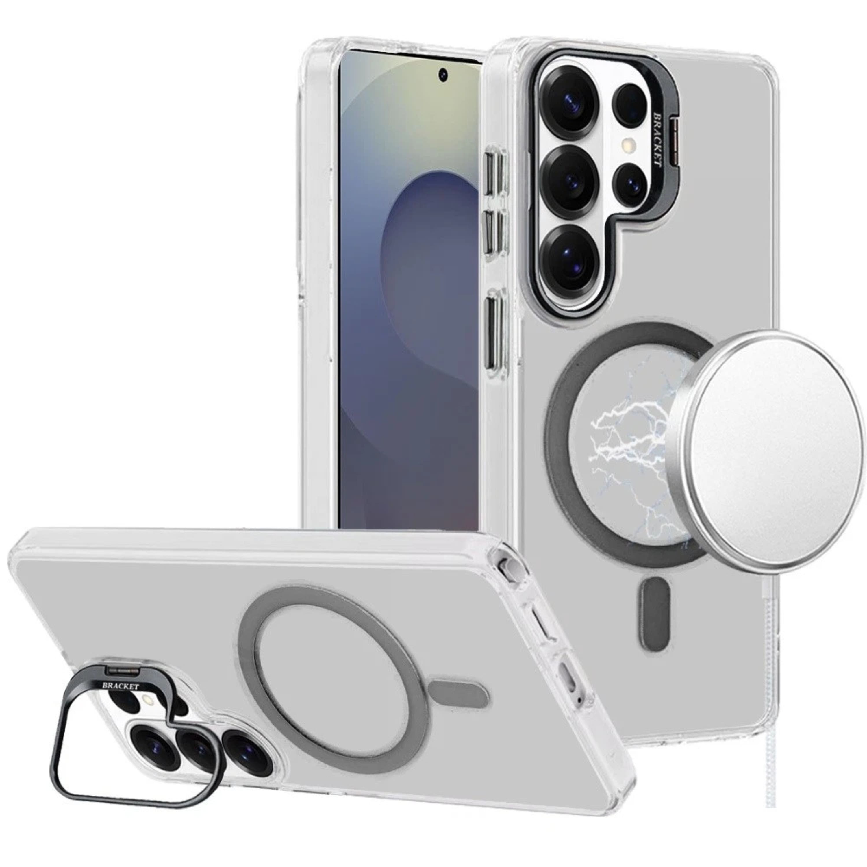 Kitcheniva - Metallic Camera Stand Magnetic Circle Case With Tempered Glass For Samsung S26 Ultra - Black price history on PriceWatchPro