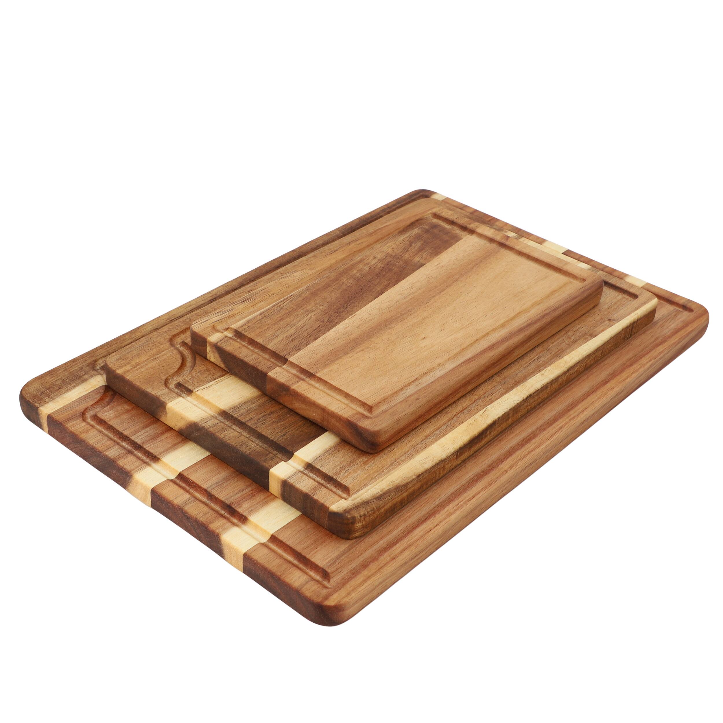 Alt View 2. MegaChef - MegaChef 3 Piece Acacia Wood Cutting Board Set - Brown.